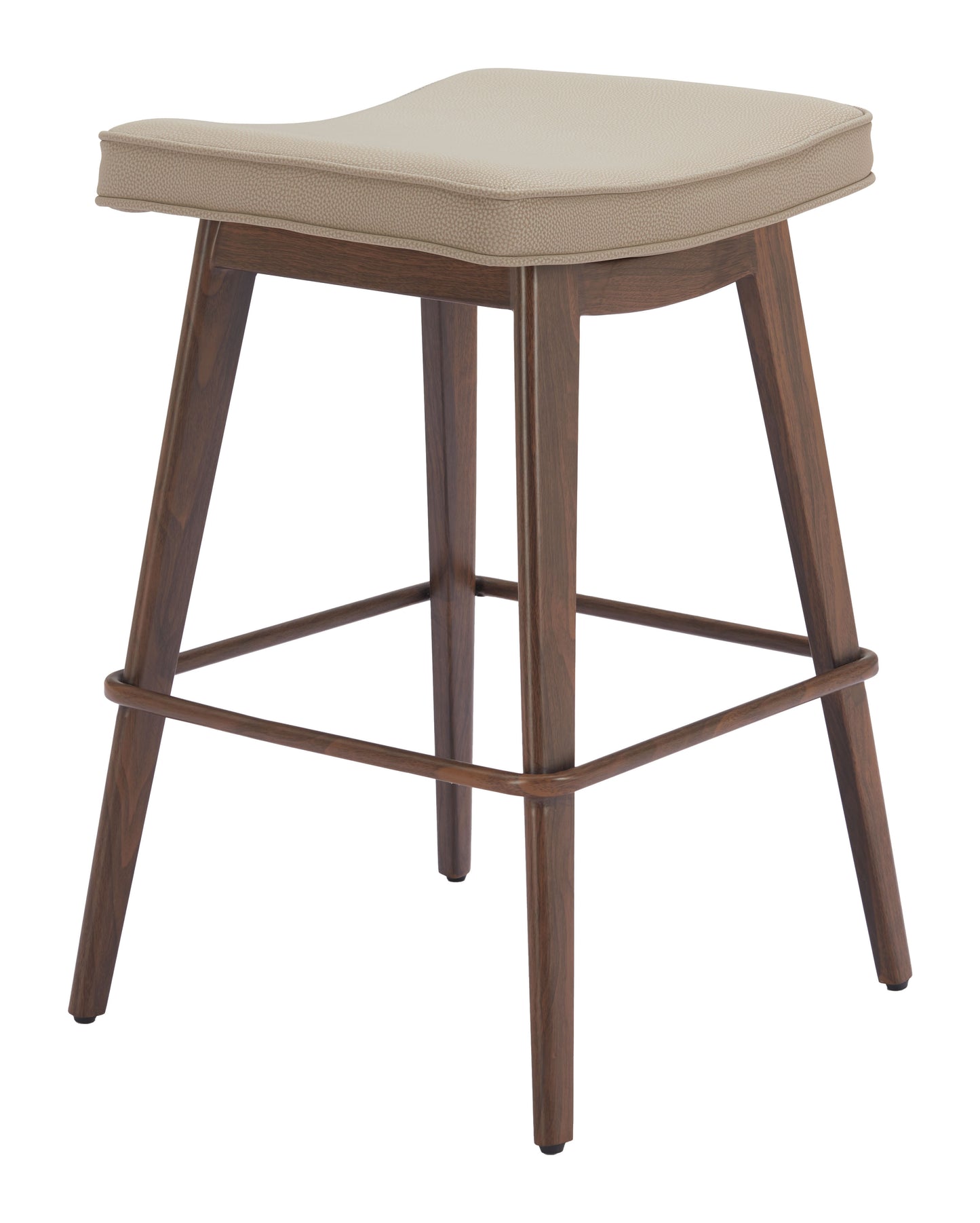 Divat Counter Stool (Set of 2) Beige & Walnut - Disselt Designs