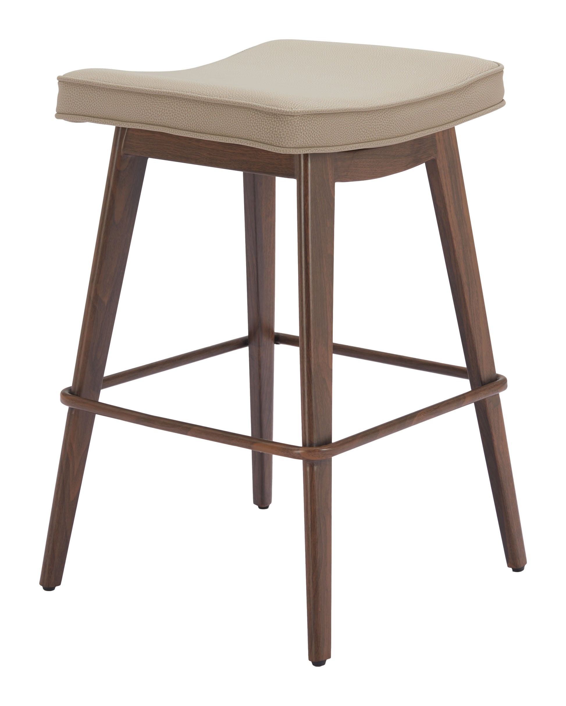 Divat Counter Stool (Set of 2) Beige & Walnut - Disselt Designs