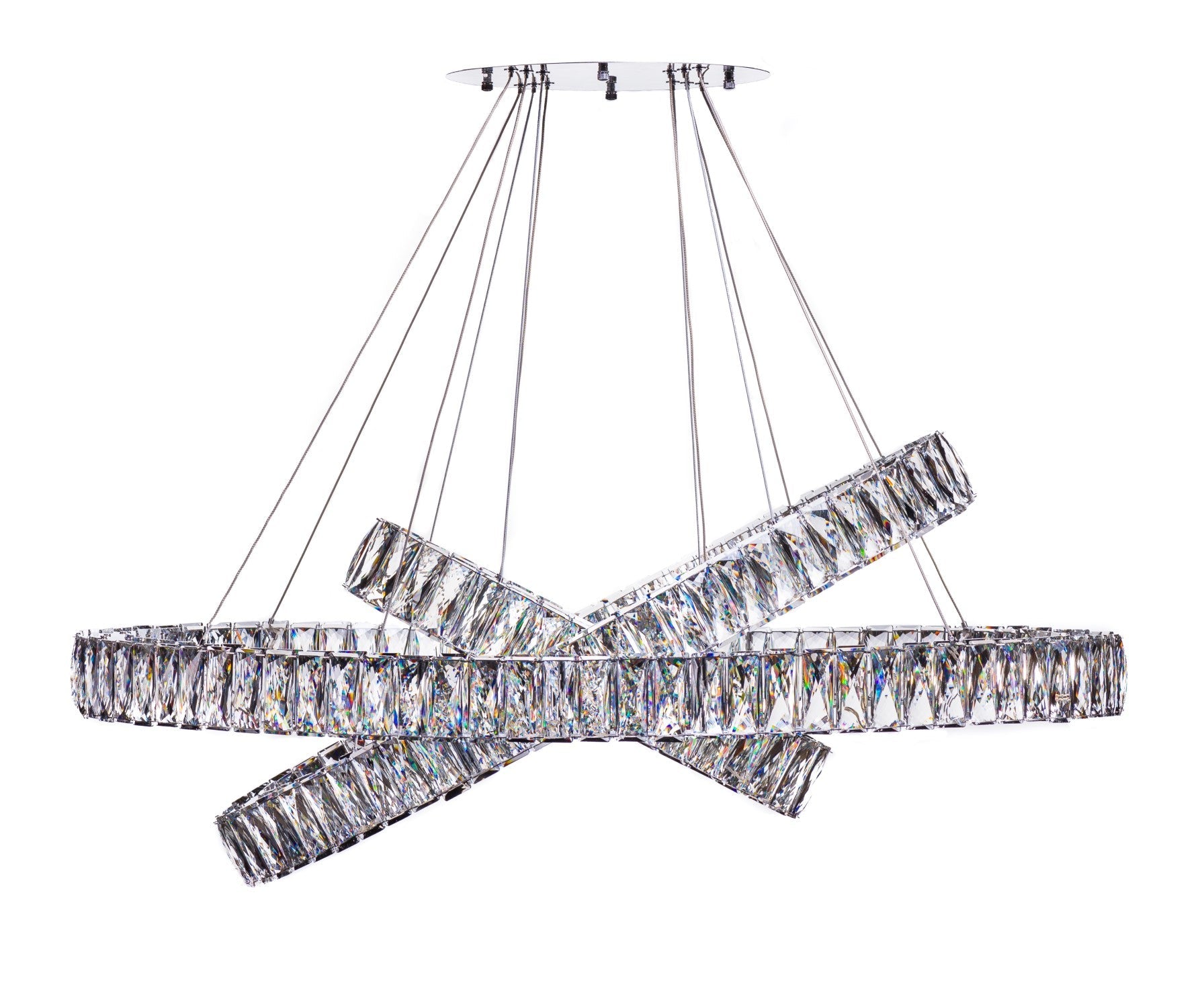 Crystal Elegance LED Chandelier // 3 Ovals - Disselt Designs