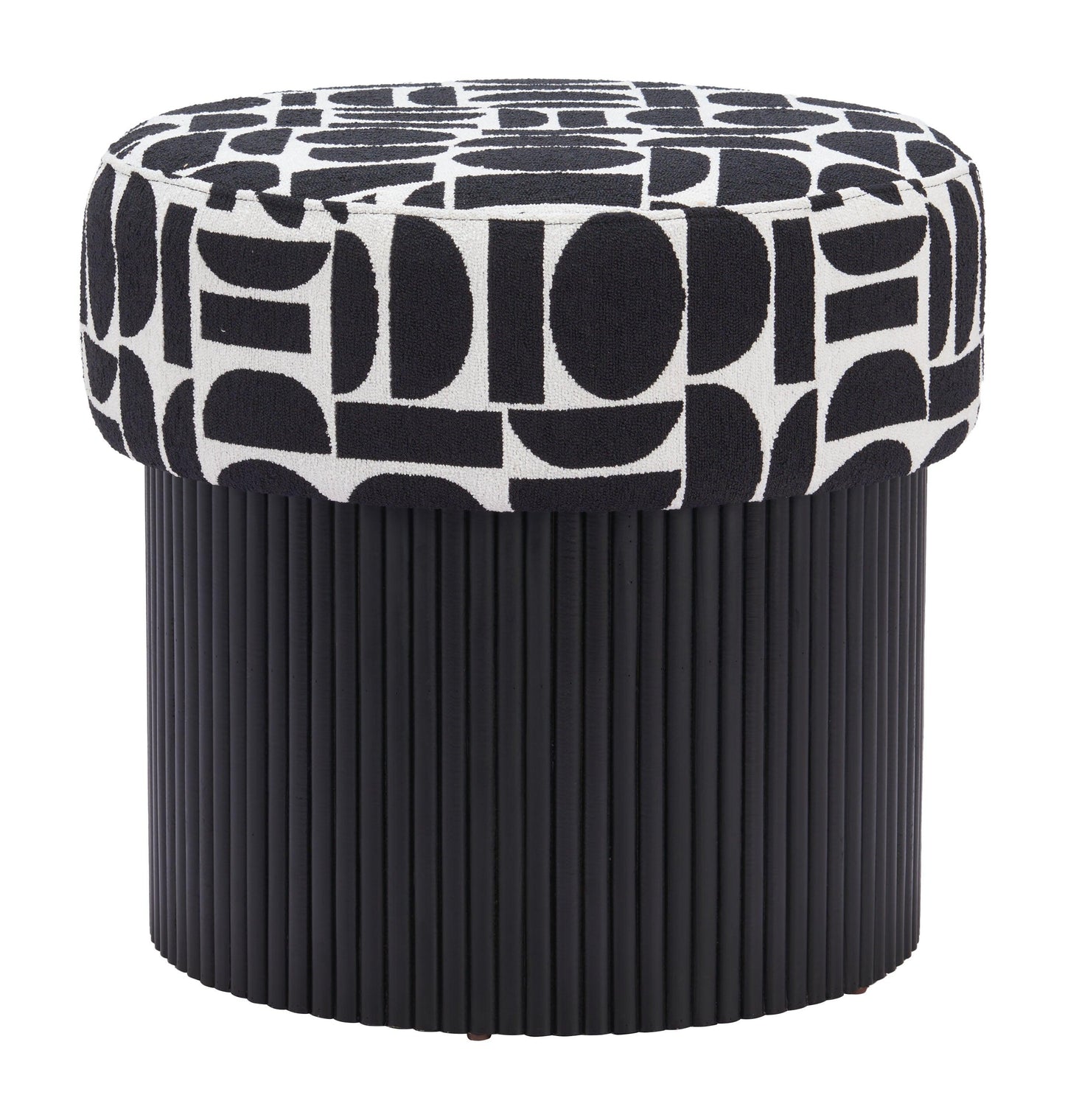 Boto Storage Ottoman Black & White - Disselt Designs