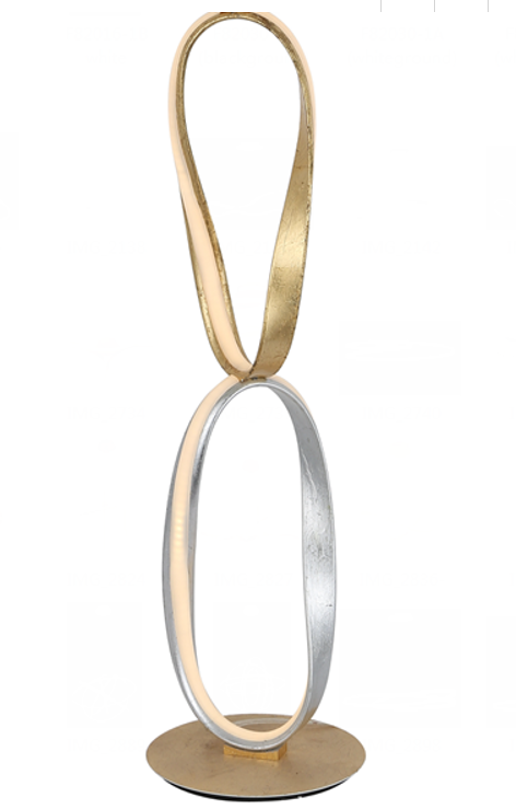 Prague Chrome & Gold Table Lamp // Natural White LED Strip & Touch Dimmer - Disselt Designs
