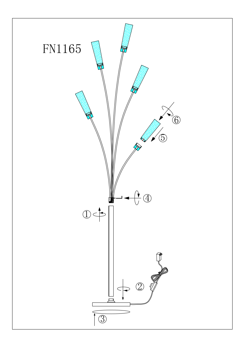 5 Acrylic Cylinders Floor Lamp // Chrome - Disselt Designs