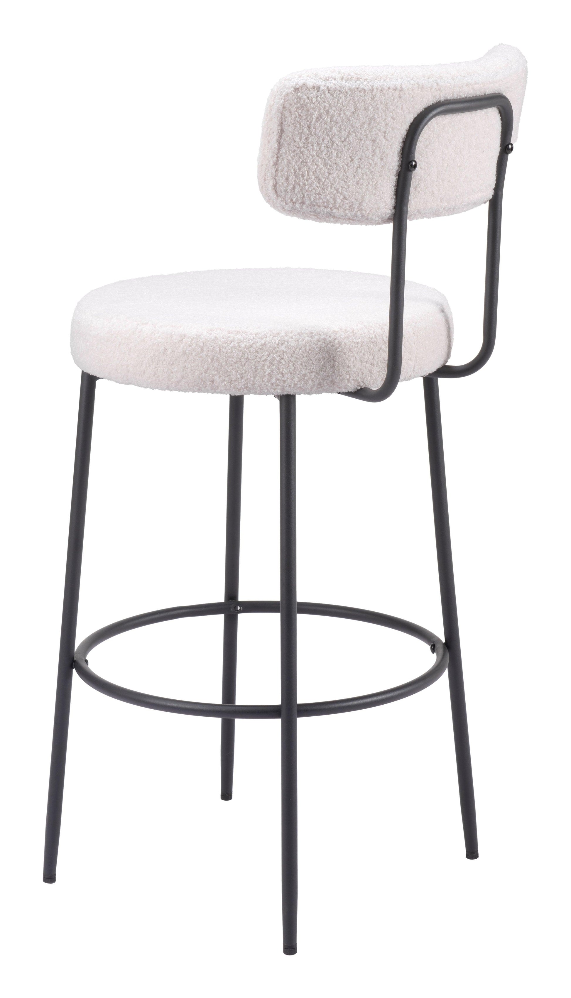 Blanca Barstool (Set of 2) Ivory - Disselt Designs