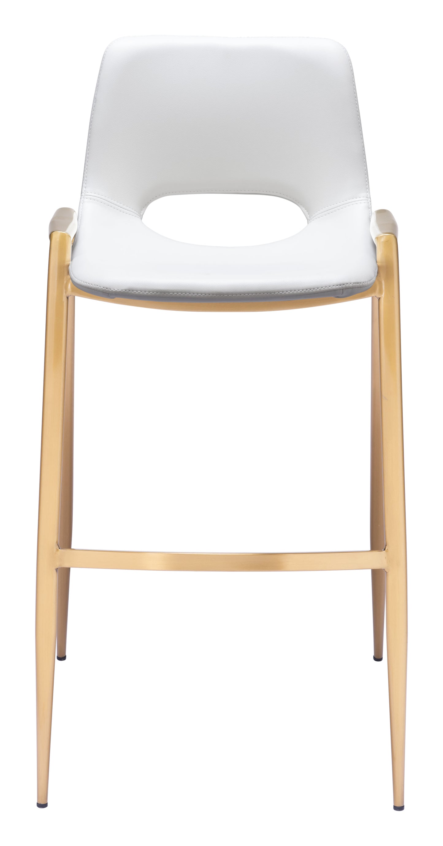 Desi Barstool (Set of 2) White & Gold - Disselt Designs