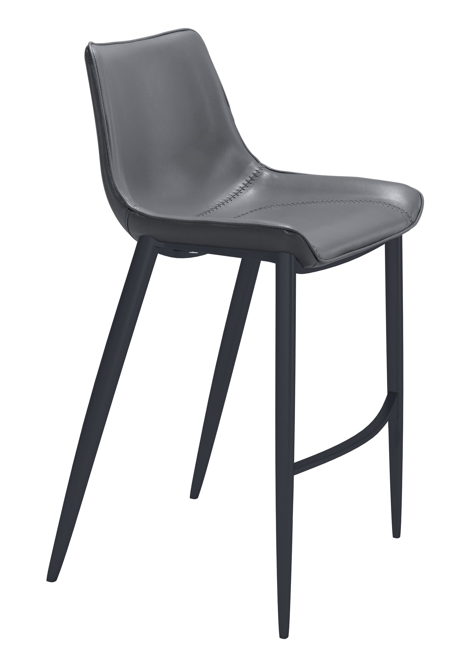 Magnus Barstool (Set of 2) Dark Gray & Black - Disselt Designs