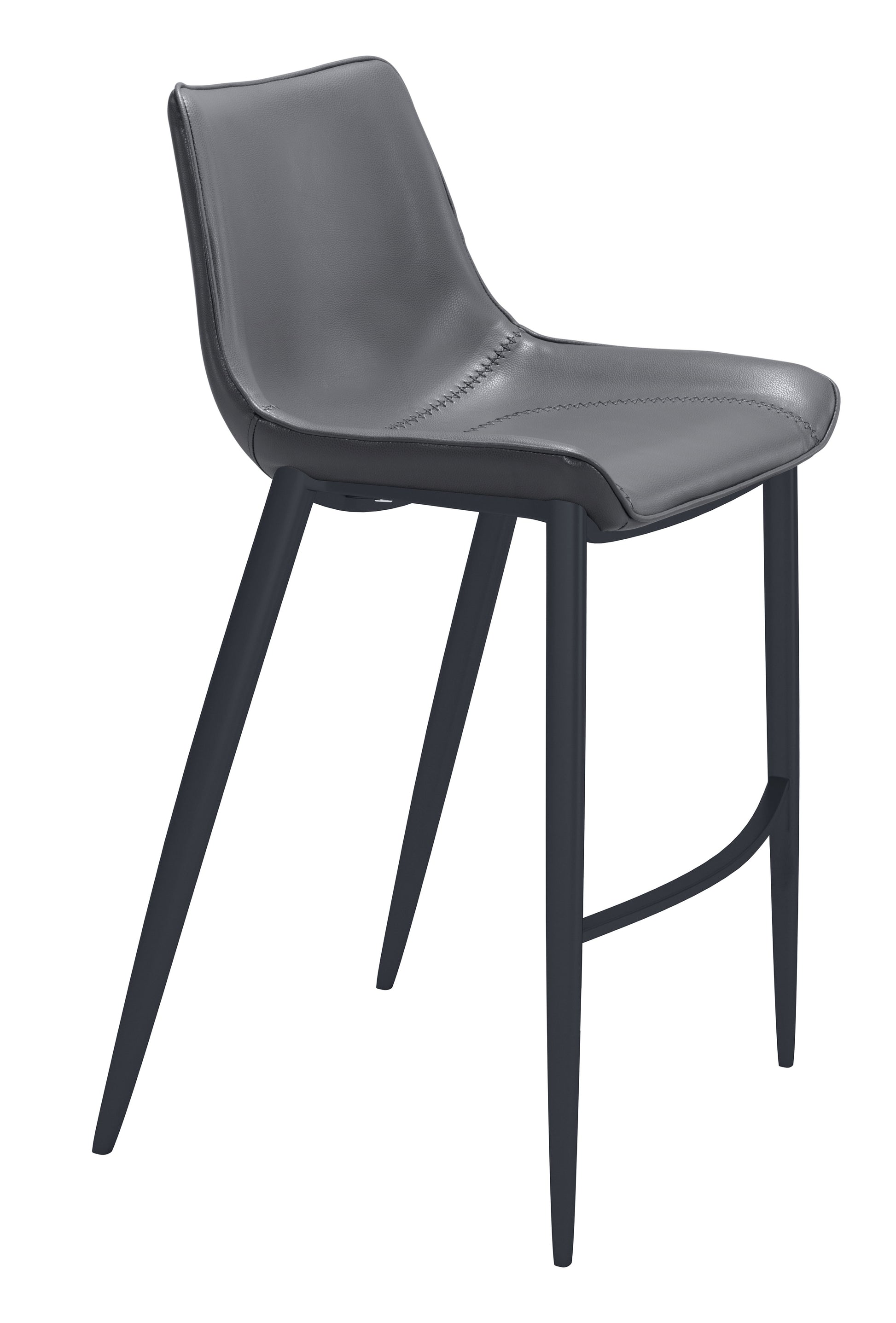 Magnus Barstool (Set of 2) Dark Gray & Black - Disselt Designs