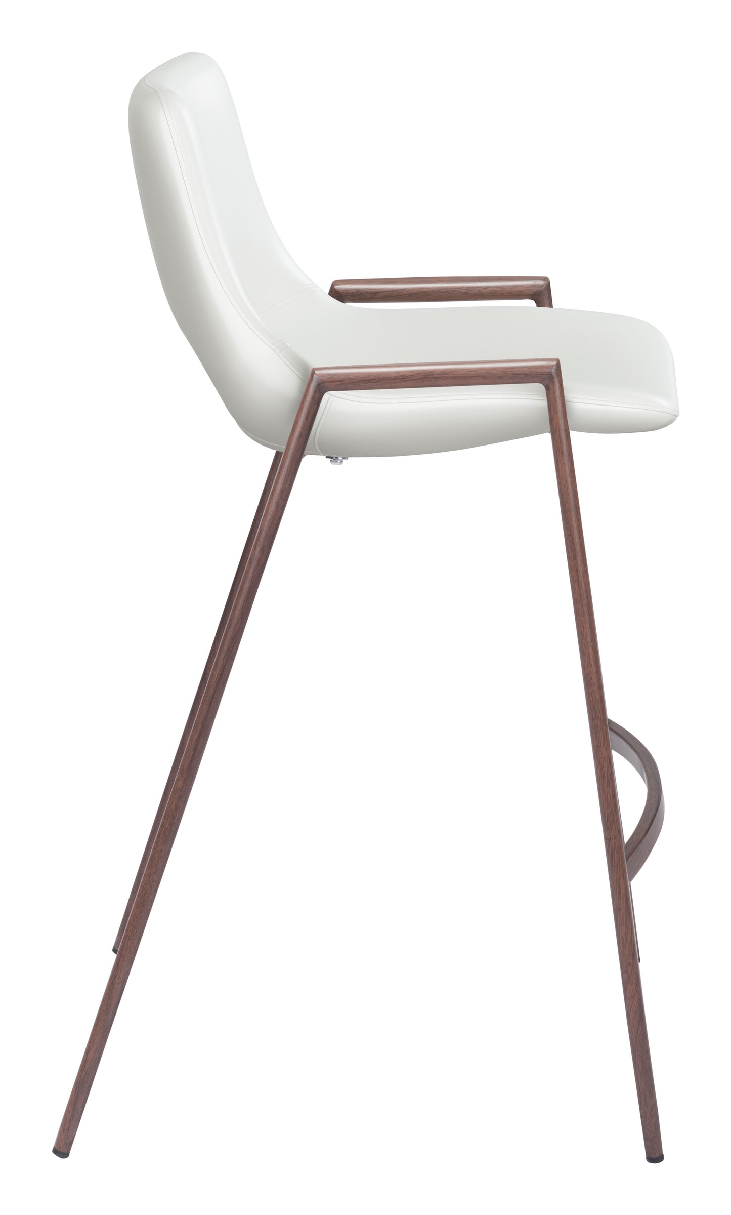 Desi Counter Stool (Set of 2) White & Walnut - Disselt Designs