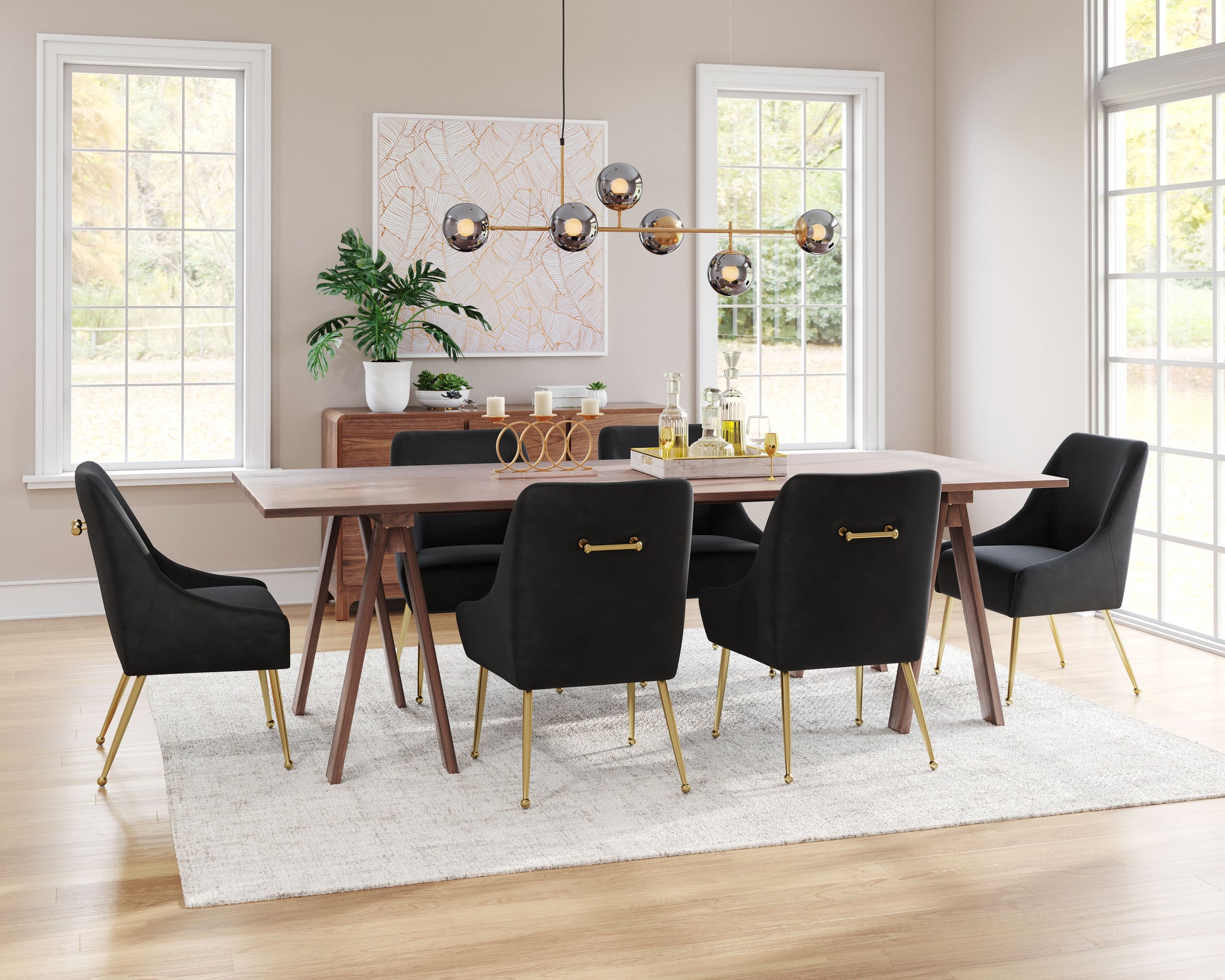 Maxine Dining Chair Black & Gold - Disselt Designs