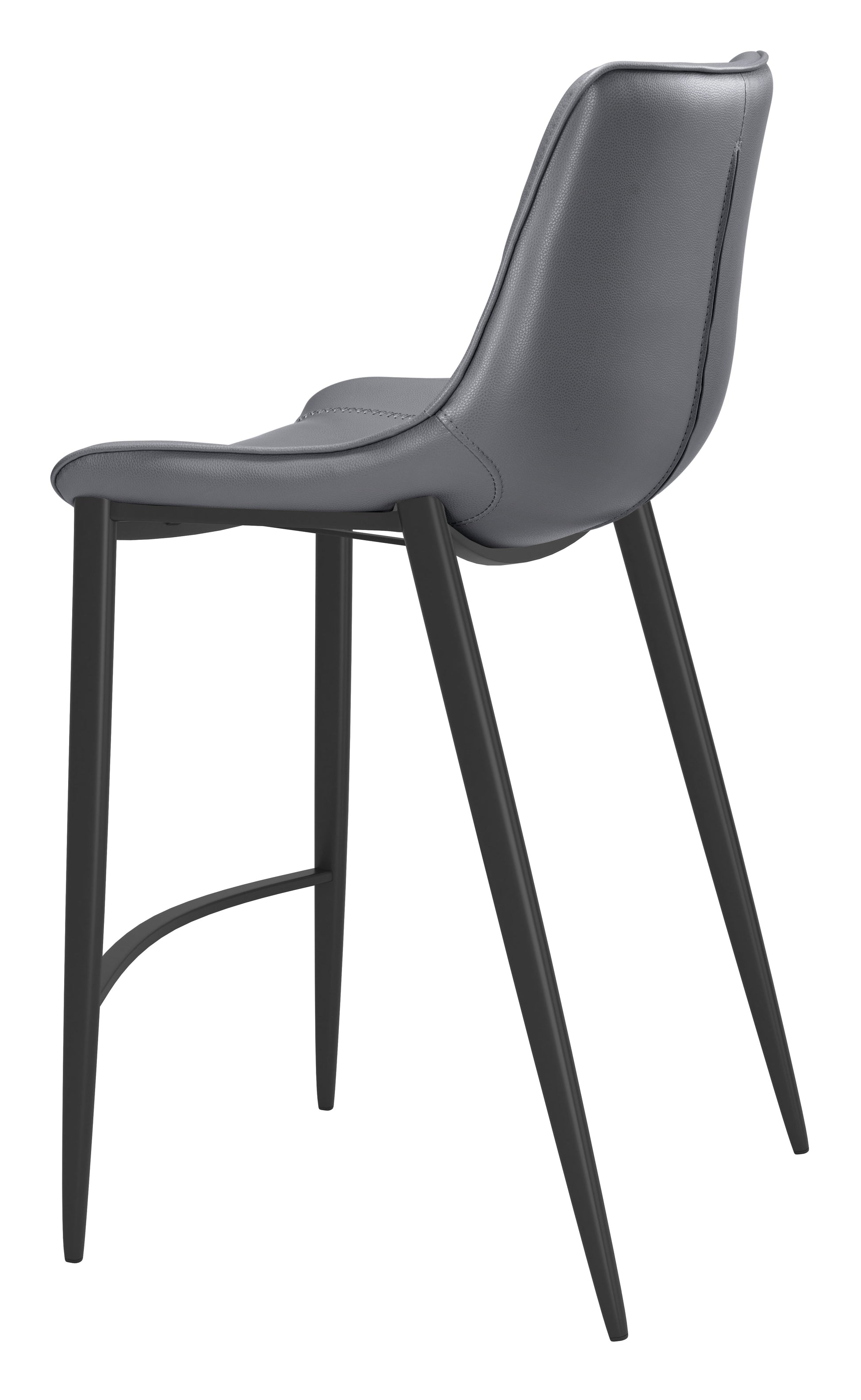 Magnus Counter Stool (Set of 2) Dark Gray & Black - Disselt Designs