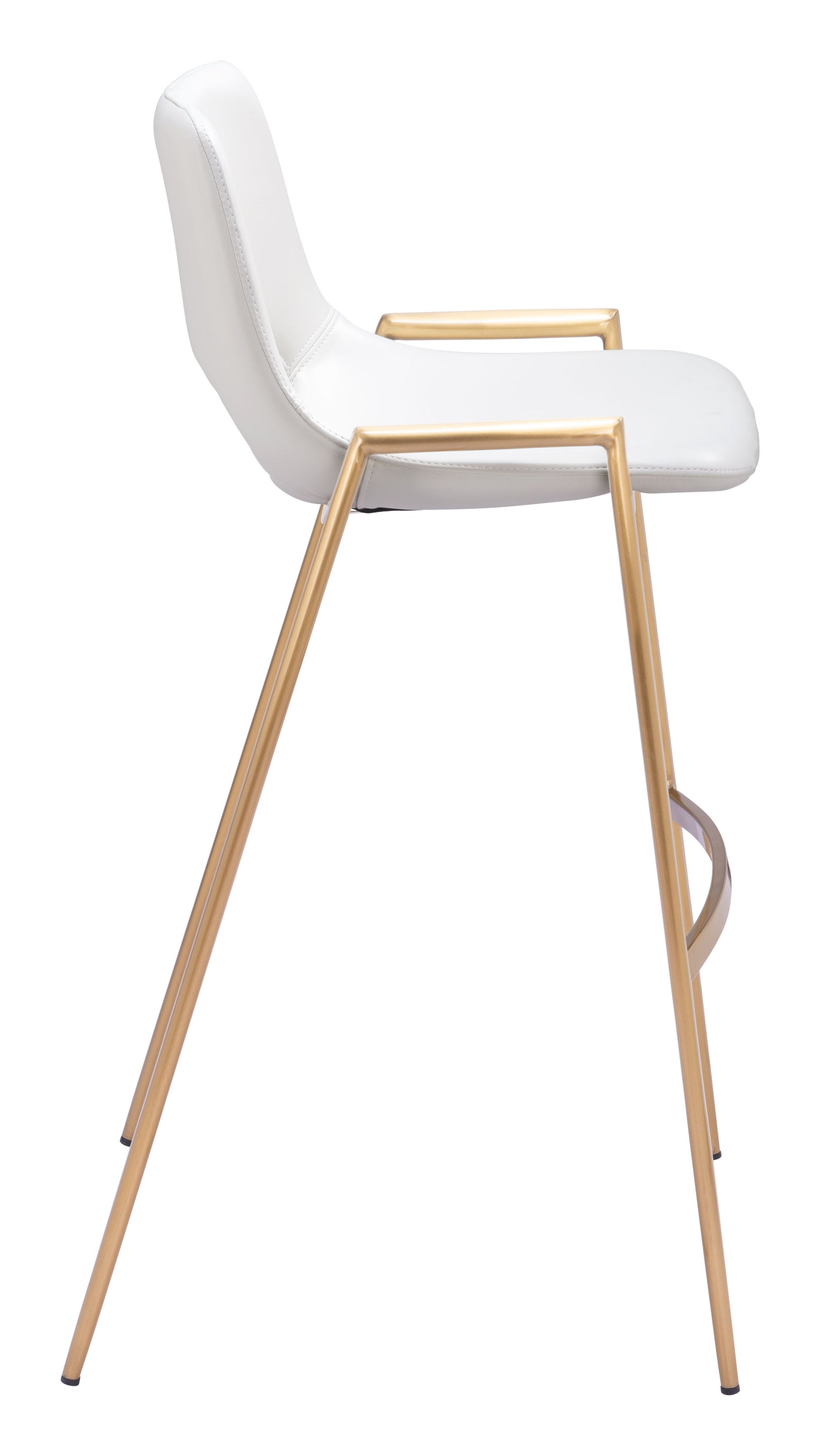 Desi Barstool (Set of 2) White & Gold - Disselt Designs
