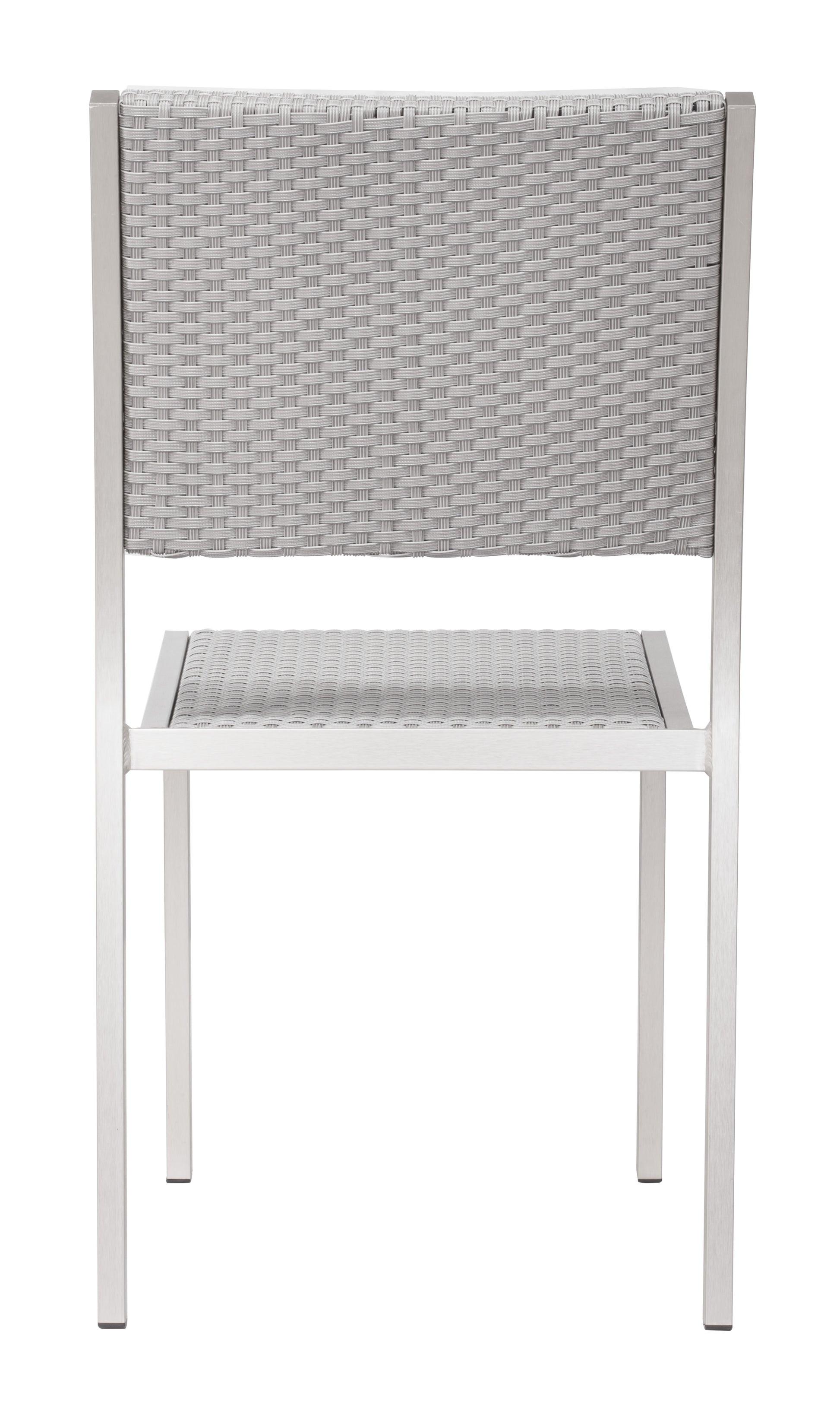 Metropolitan Armless Dining Chair (Set of 2) Gray & Silver - Disselt Designs