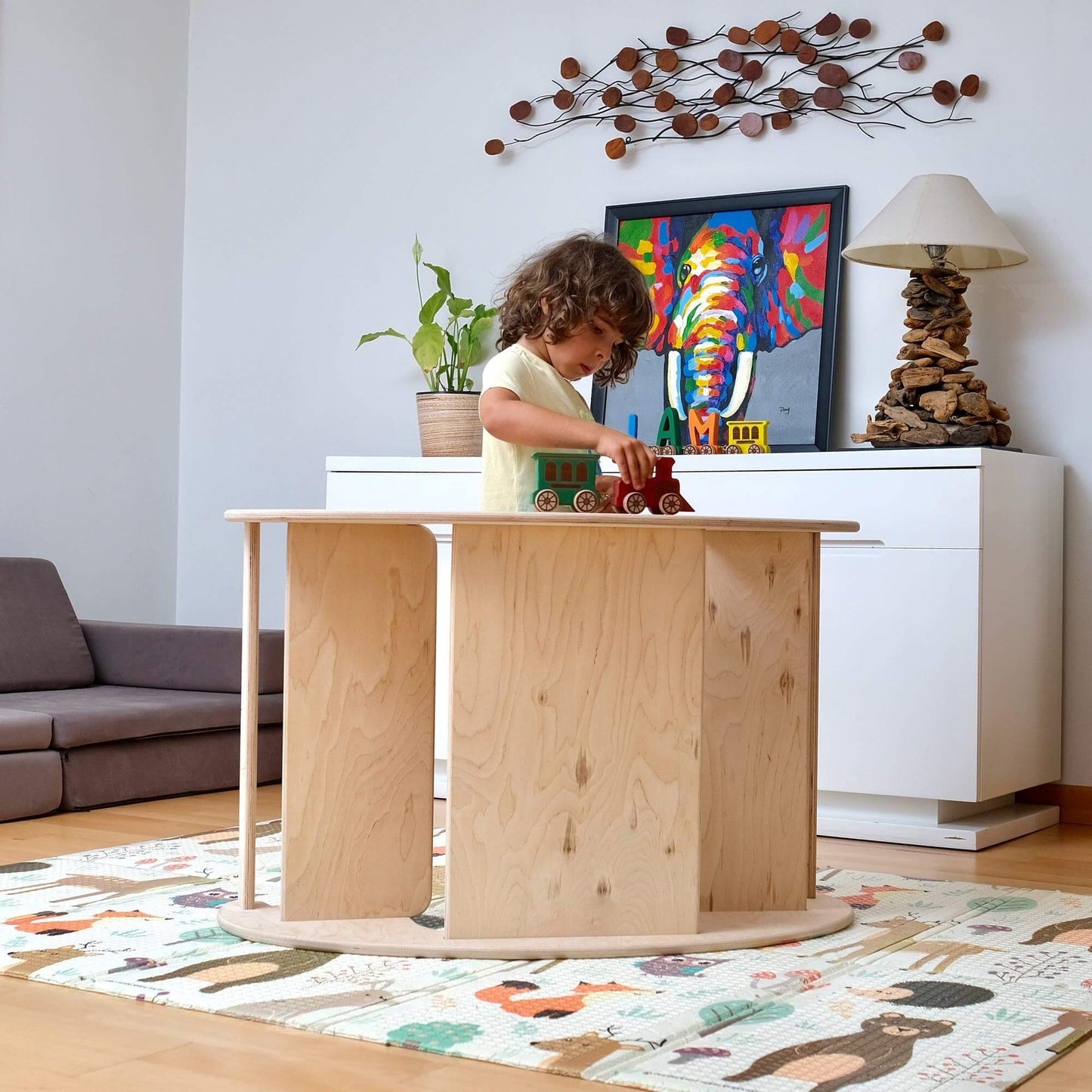 KIDS SEESAW | Montessori Wooden Seesaw & Table Chair Set - Disselt Designs