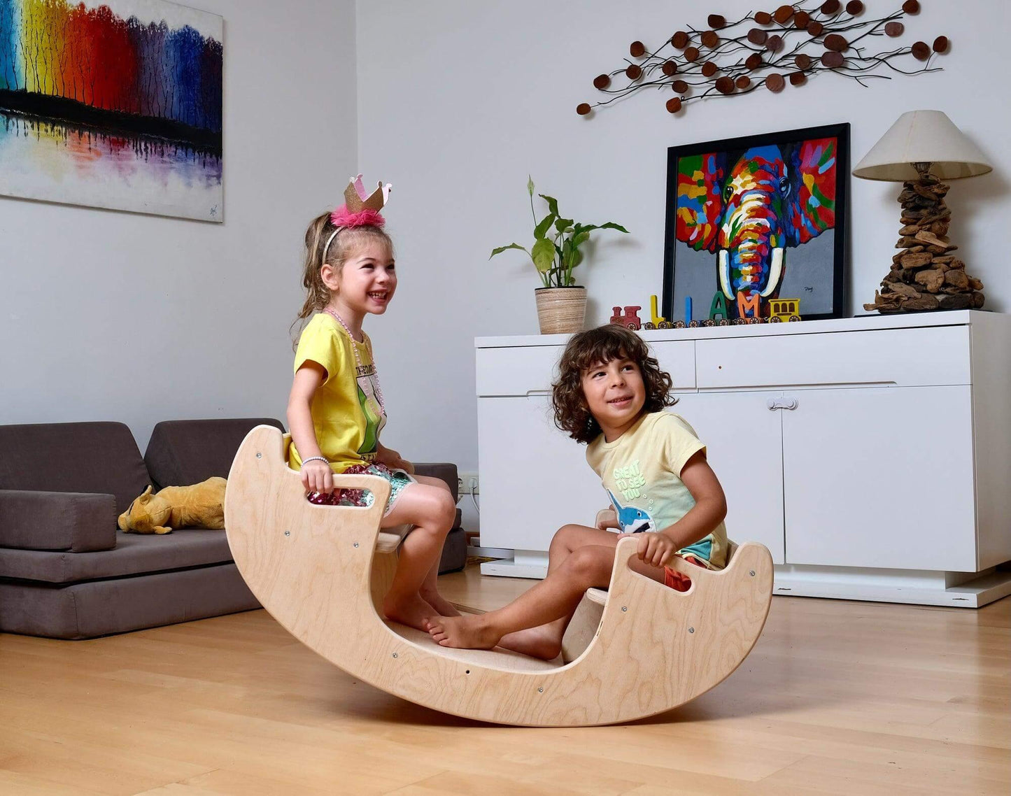 KIDS SEESAW | Montessori Wooden Seesaw & Table Chair Set - Disselt Designs