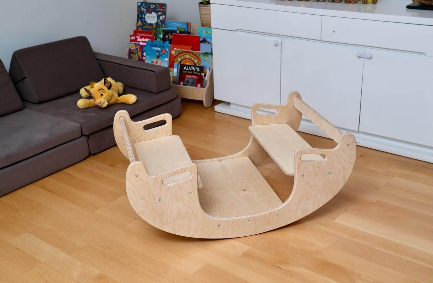 KIDS SEESAW | Montessori Wooden Seesaw & Table Chair Set - Disselt Designs