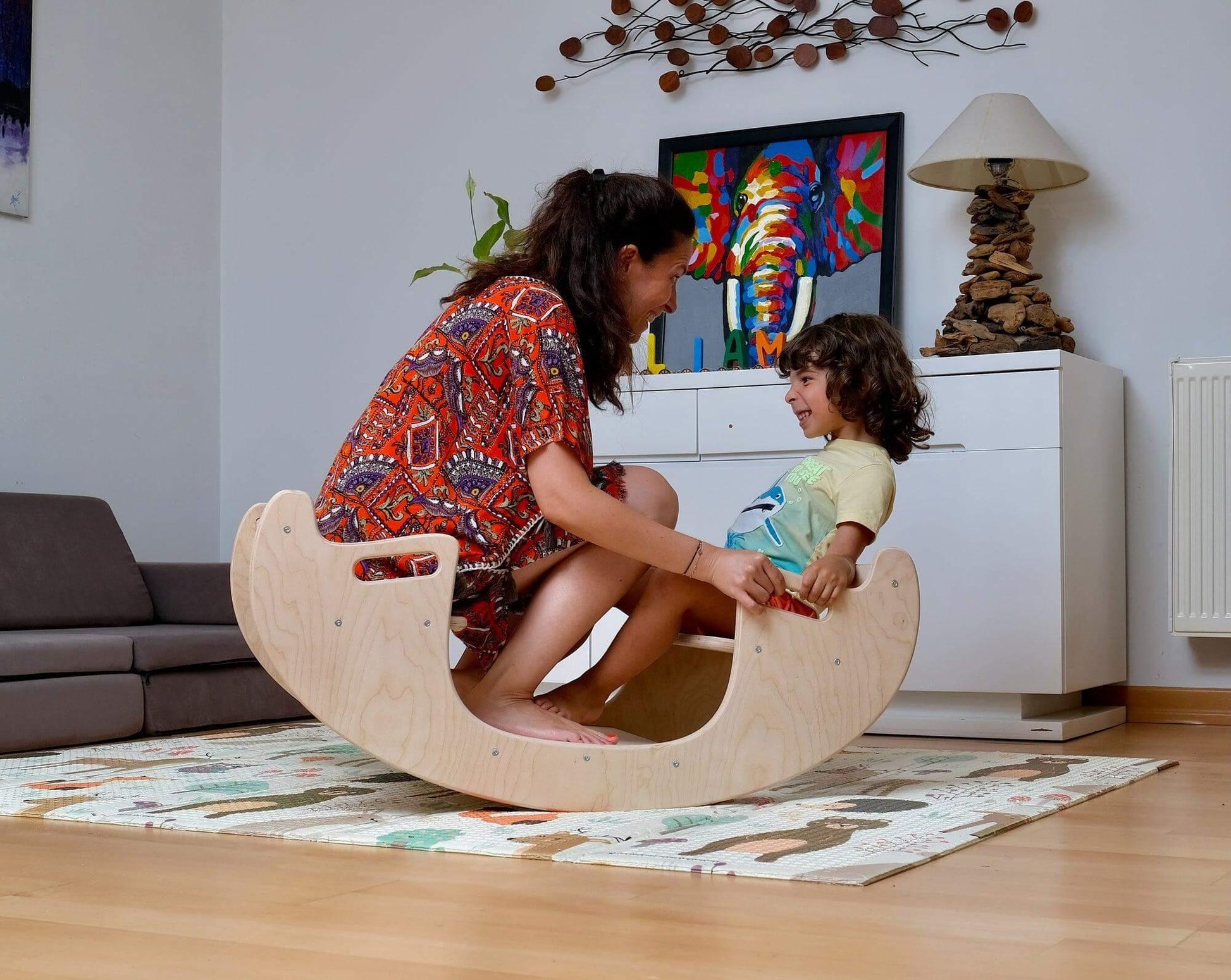 KIDS SEESAW | Montessori Wooden Seesaw & Table Chair Set - Disselt Designs