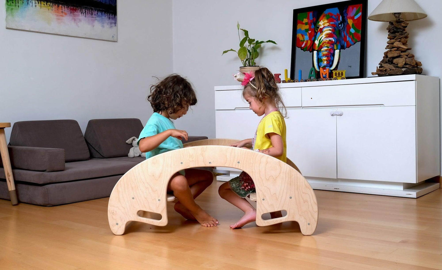 KIDS SEESAW | Montessori Wooden Seesaw & Table Chair Set - Disselt Designs