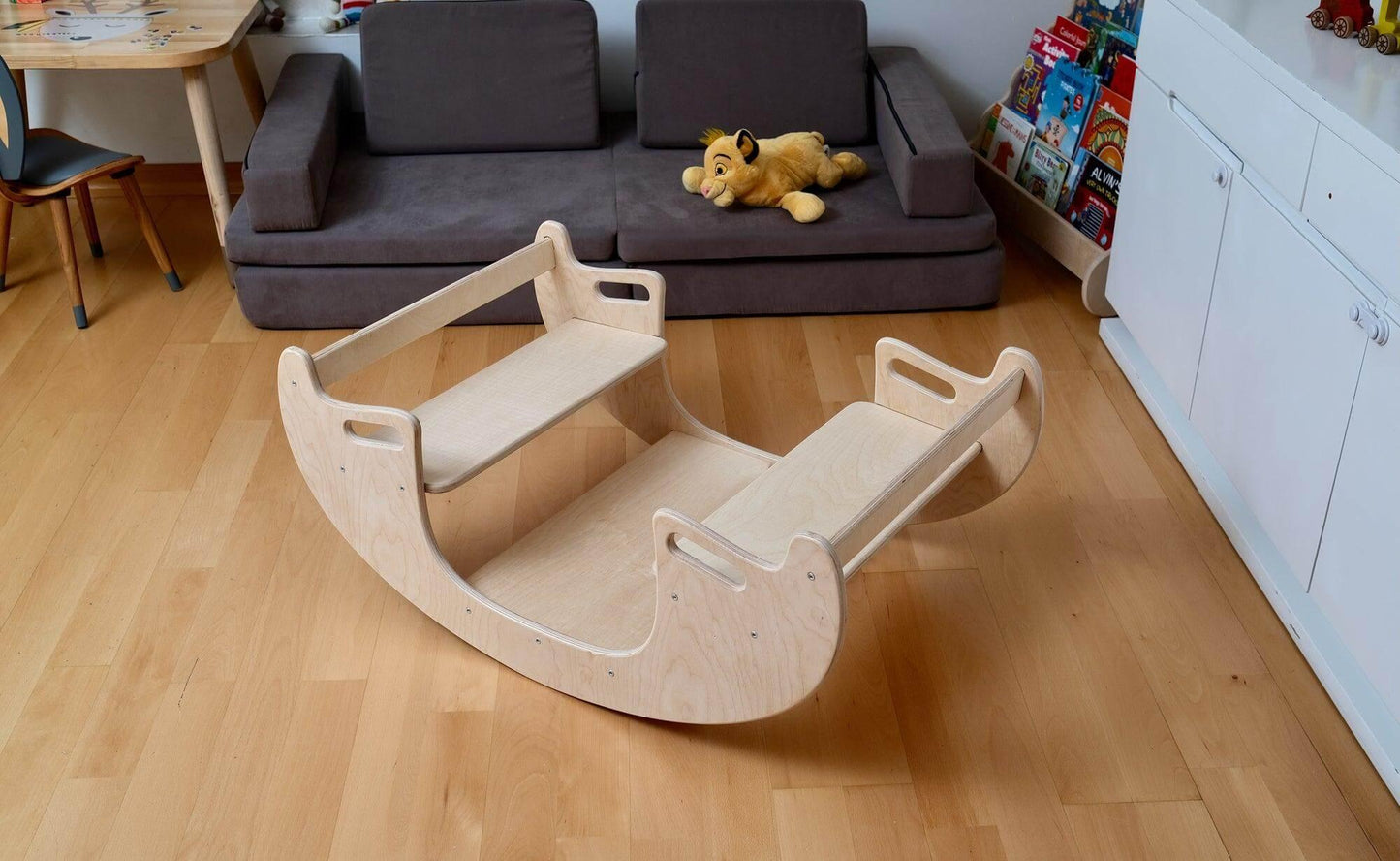KIDS SEESAW | Montessori Wooden Seesaw & Table Chair Set - Disselt Designs