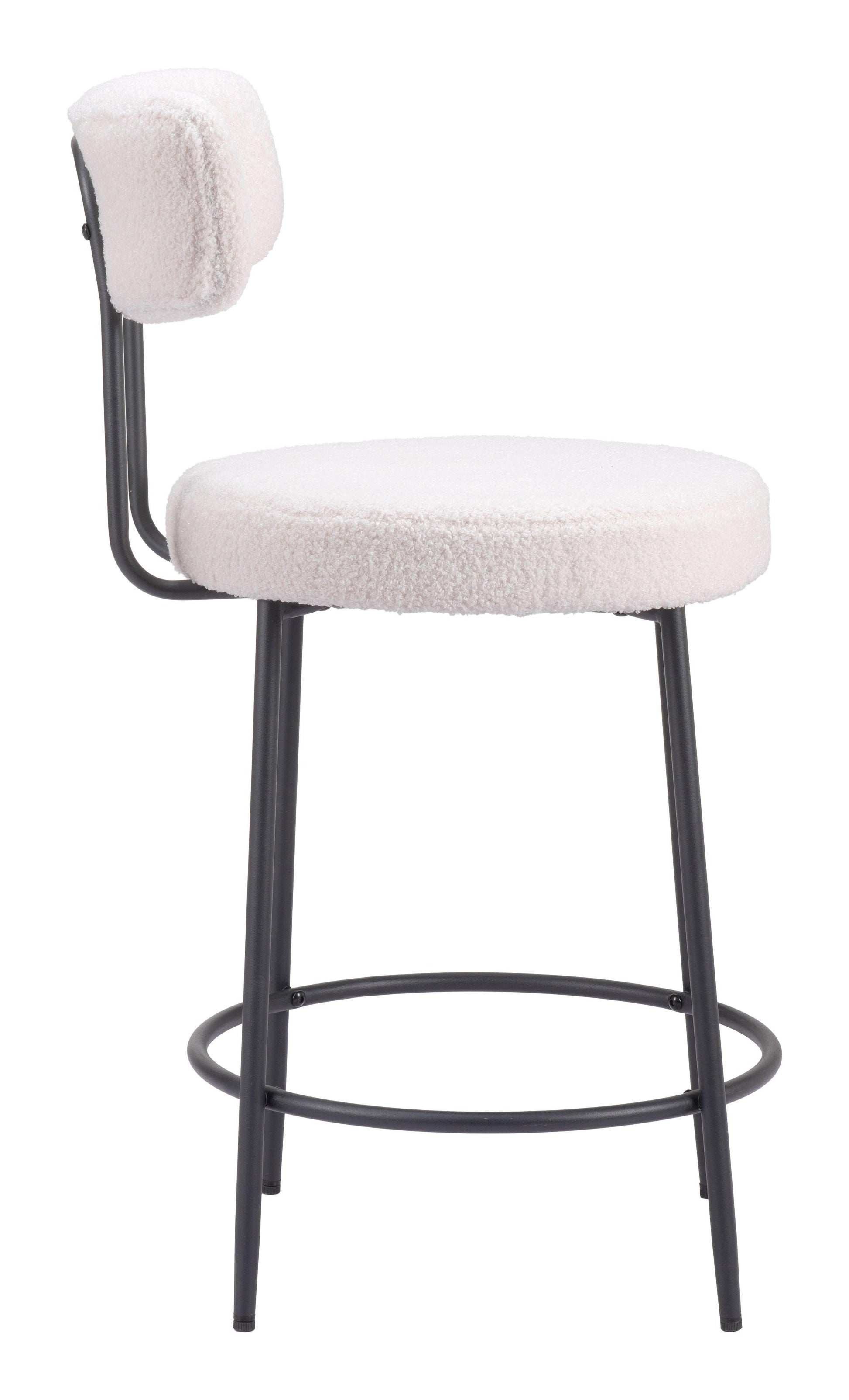 Blanca Counter Stool (Set of 2) Ivory - Disselt Designs