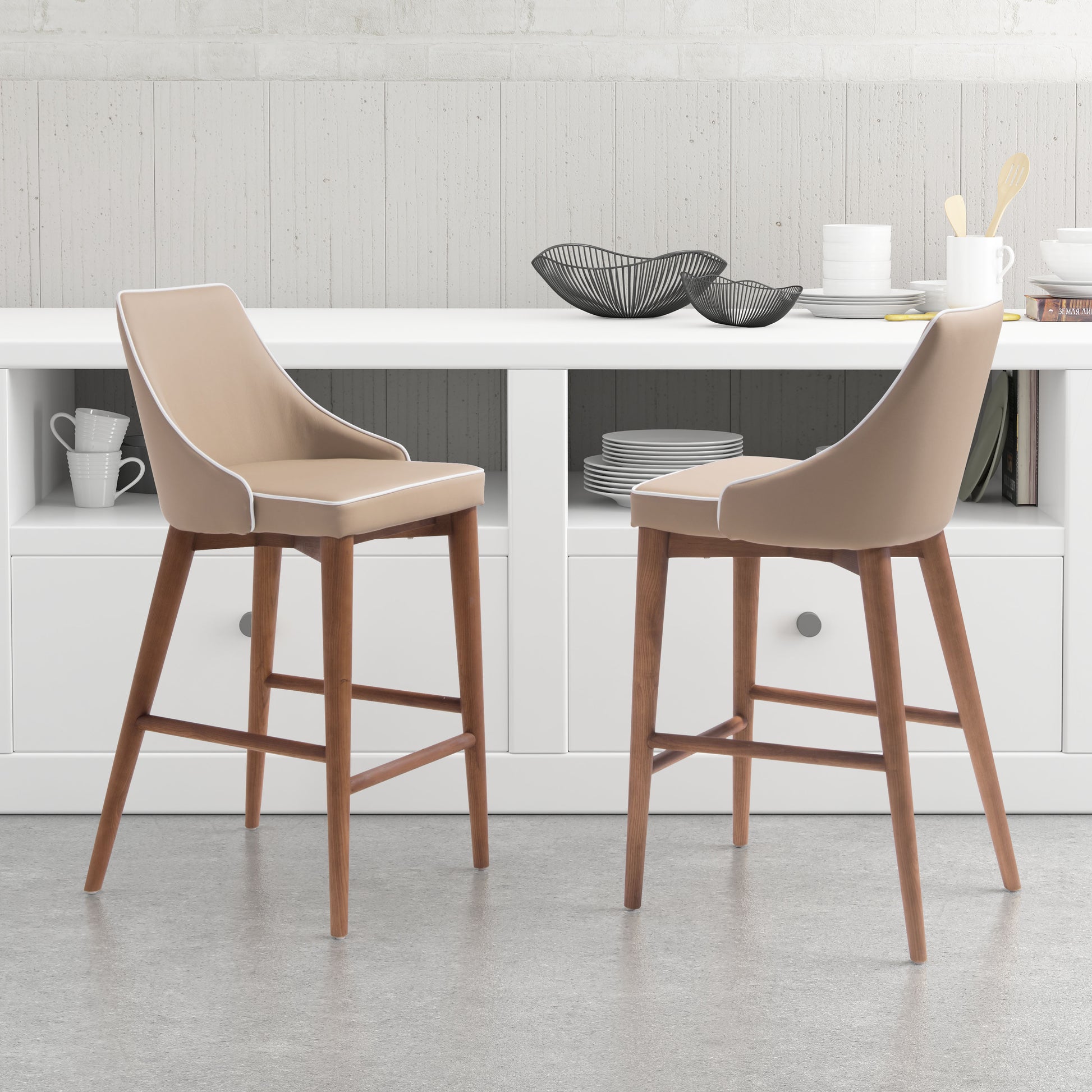 Moor Counter Stool Beige - Disselt Designs