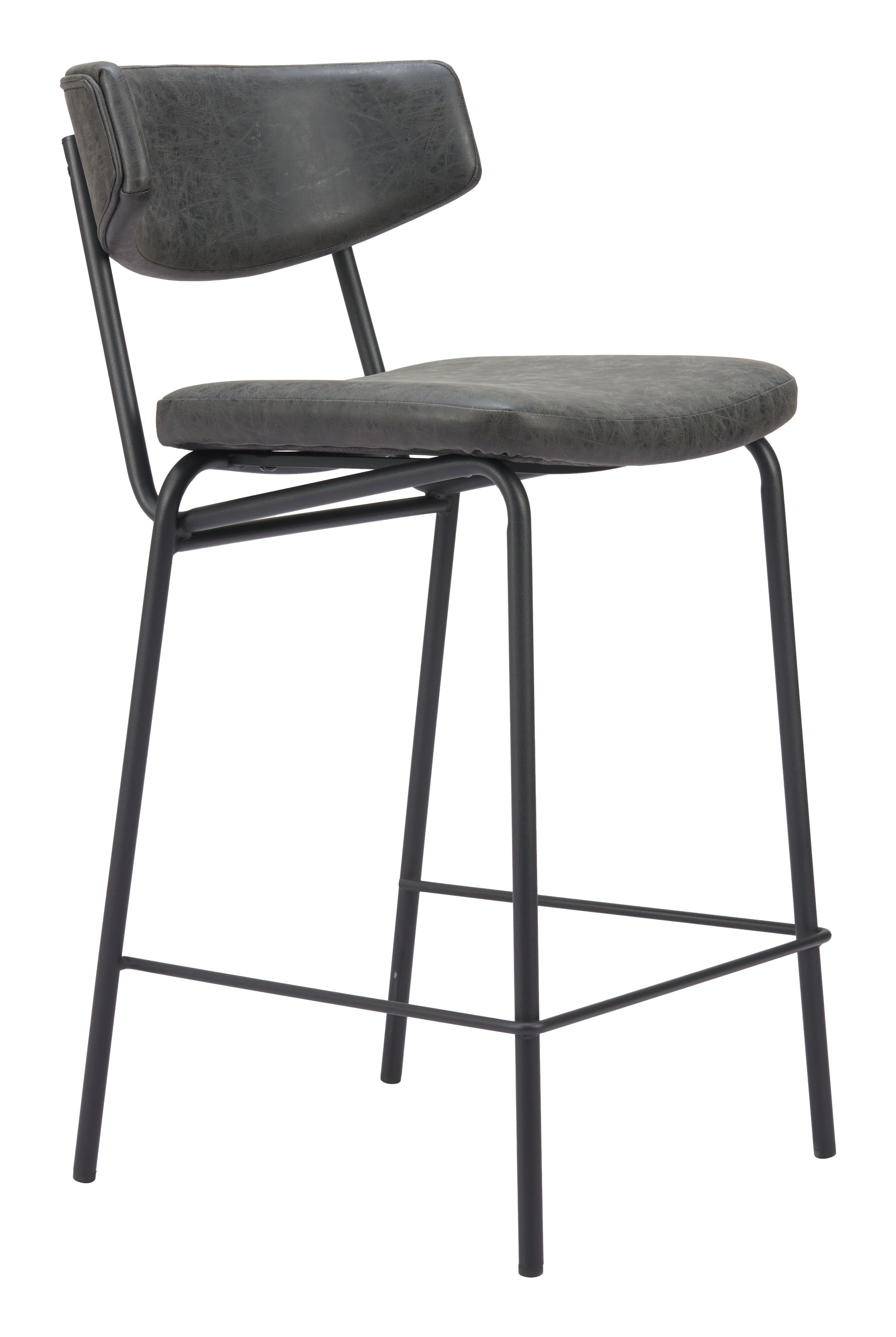 Charon Counter Stool (Set of 2) Vintage Black - Disselt Designs