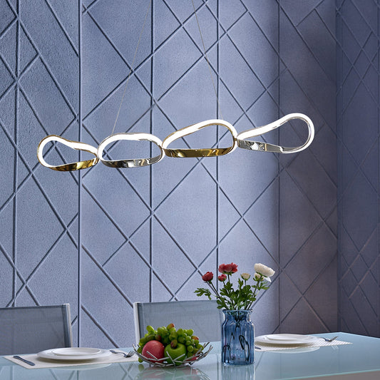 Prague Horizontal Chandelier // Gold and Chrome - Disselt Designs
