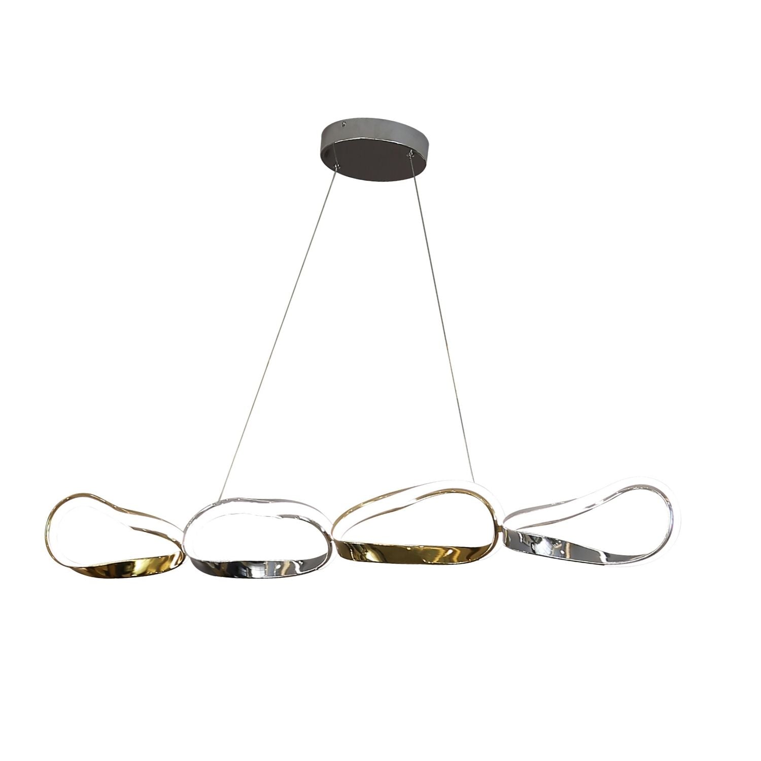 Prague Horizontal Chandelier // Gold and Chrome - Disselt Designs