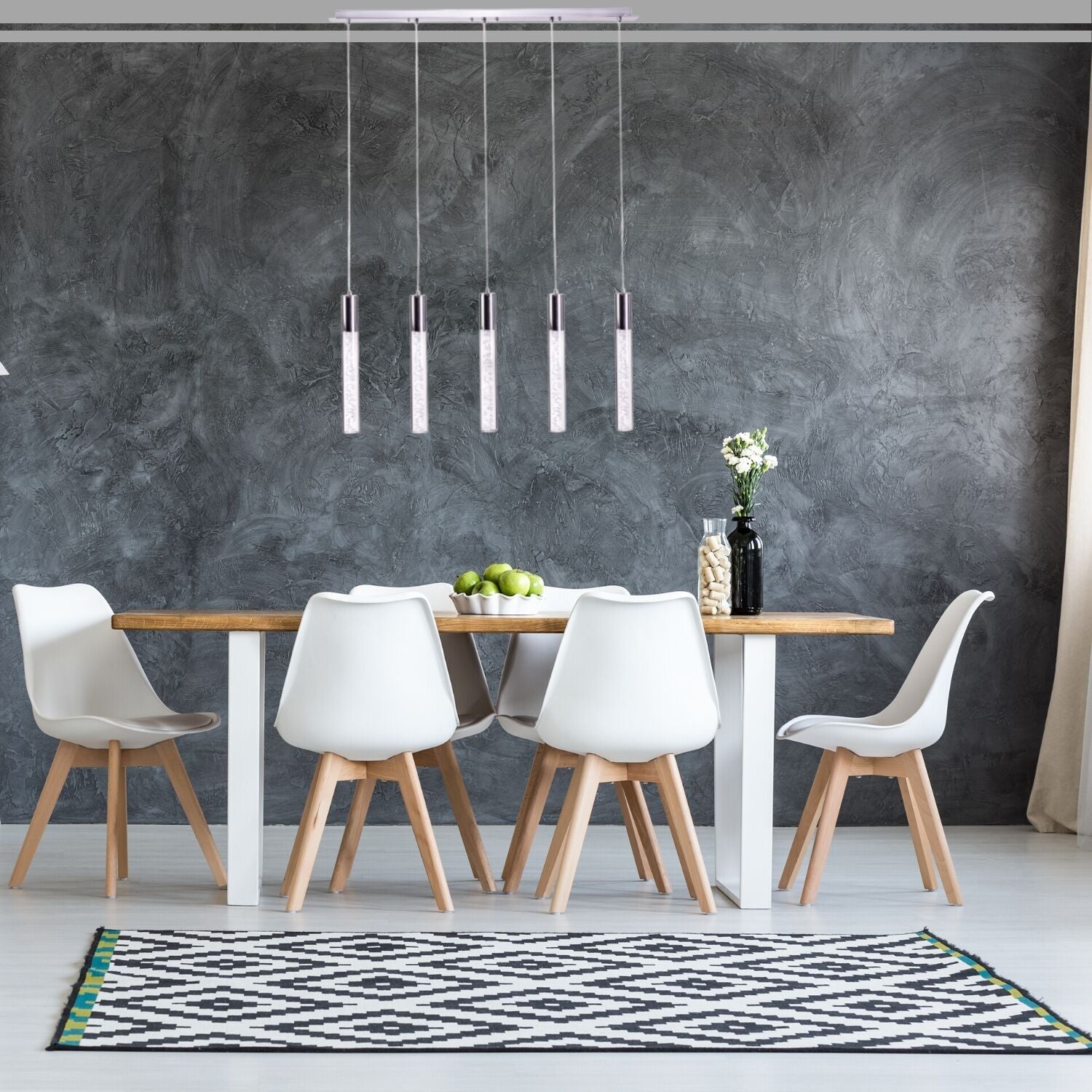 Acrylic Cylinder Chandelier // 5 Light - Disselt Designs