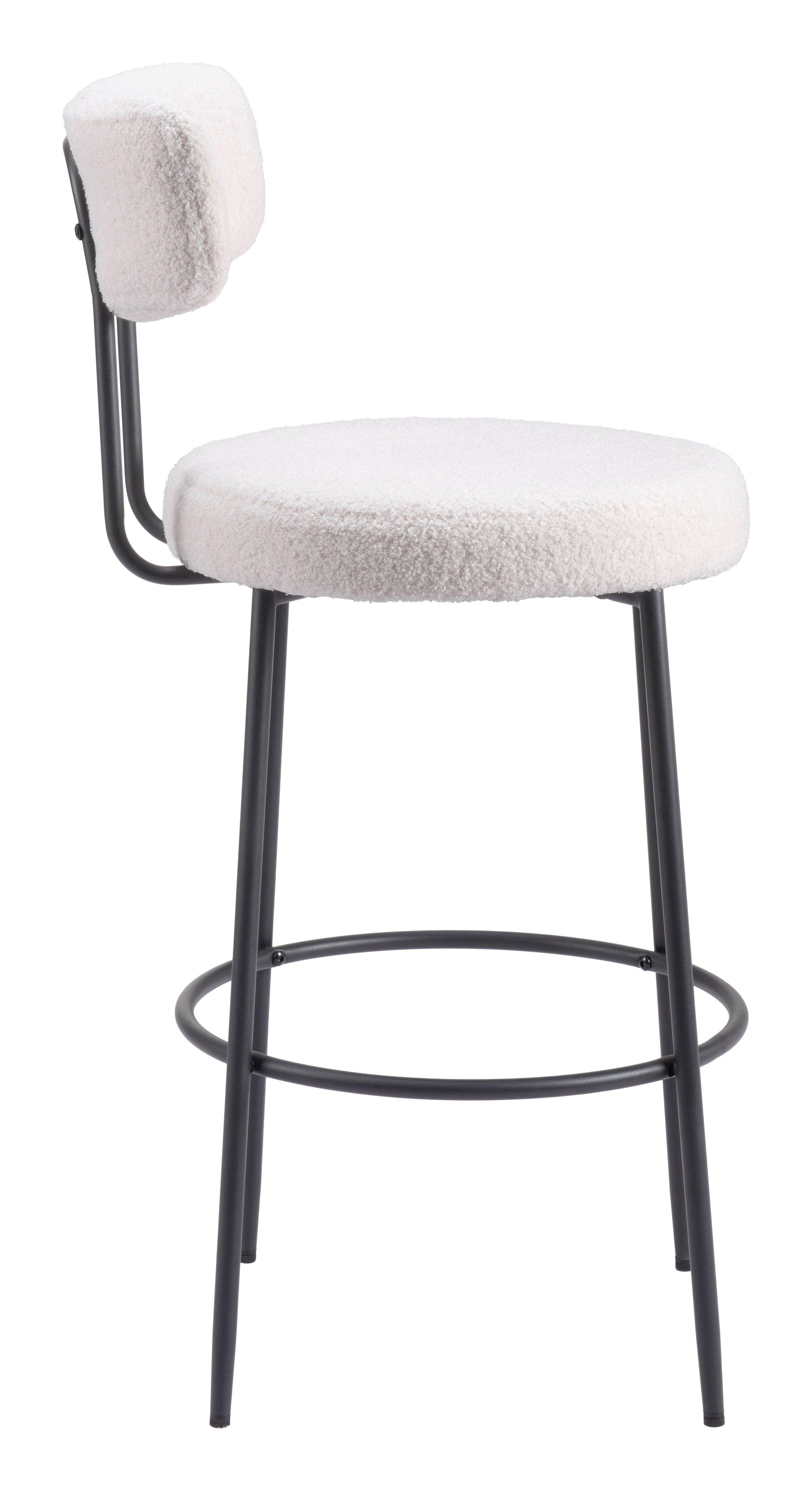 Blanca Barstool (Set of 2) Ivory - Disselt Designs