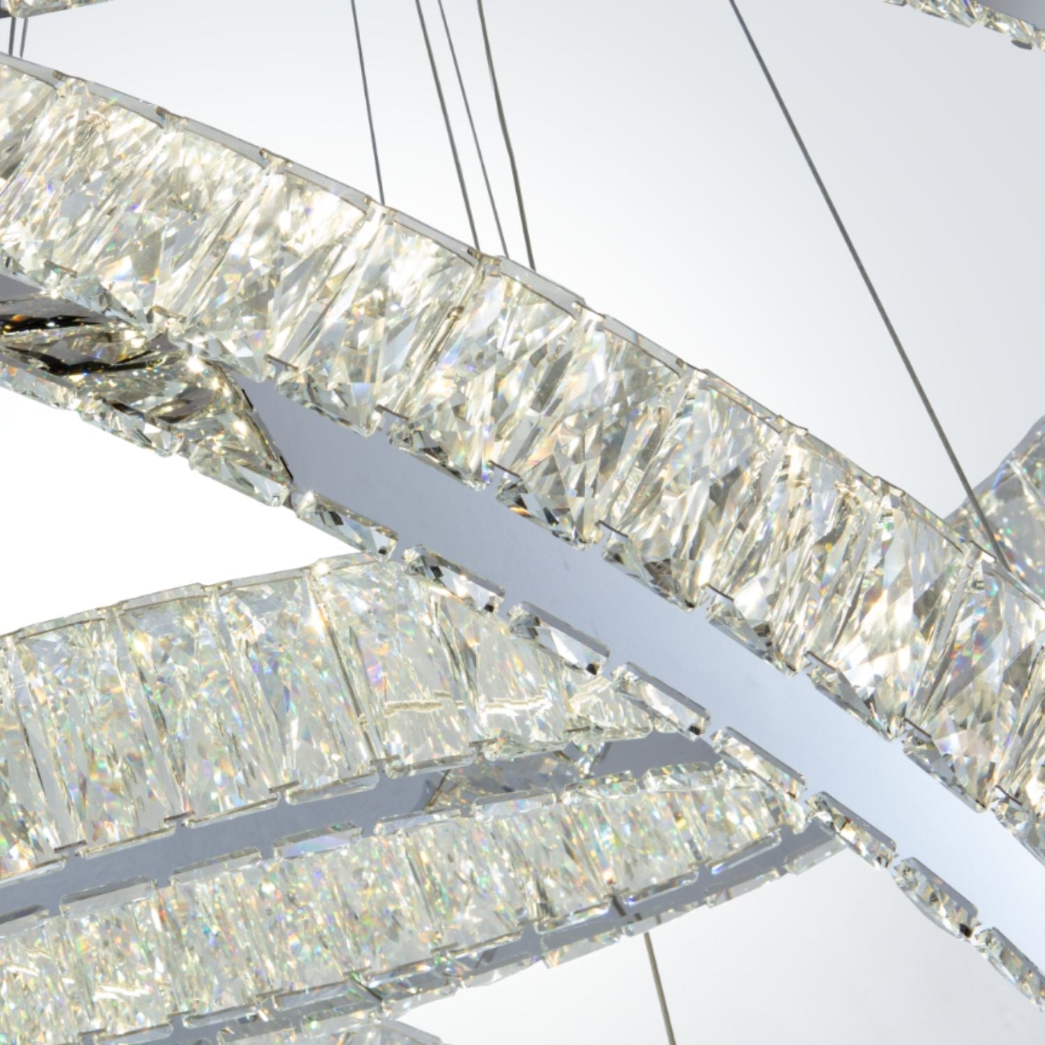 Crystal Elegance LED Chandelier // 3 Ovals - Disselt Designs