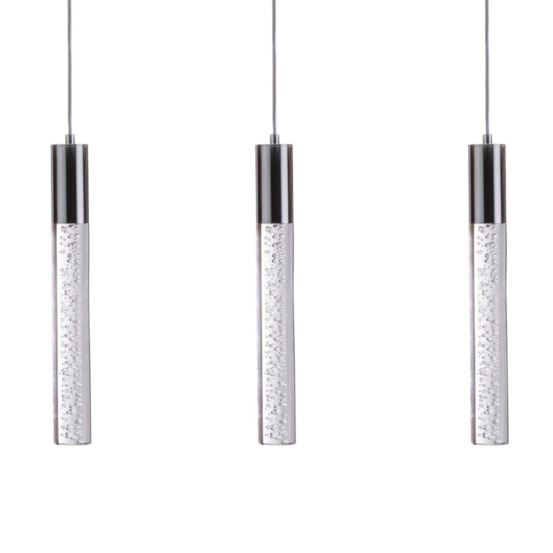 Acrylic Cylinder Chandelier // 3 Light - Disselt Designs
