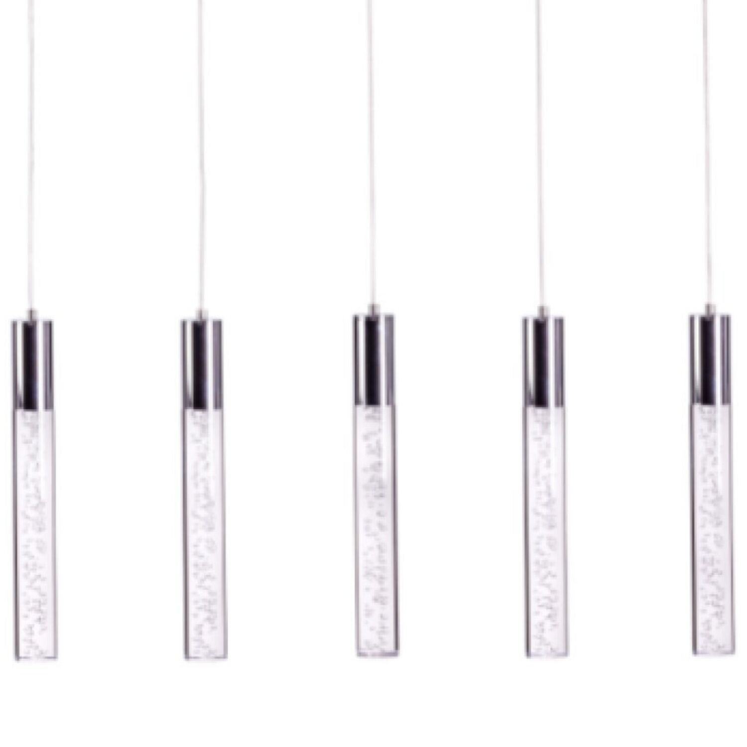 Acrylic Cylinder Chandelier // 5 Light - Disselt Designs