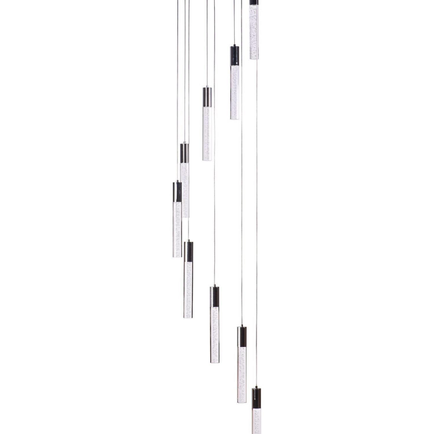 Acrylic Cylinder Chandelier // 9 Light - Disselt Designs
