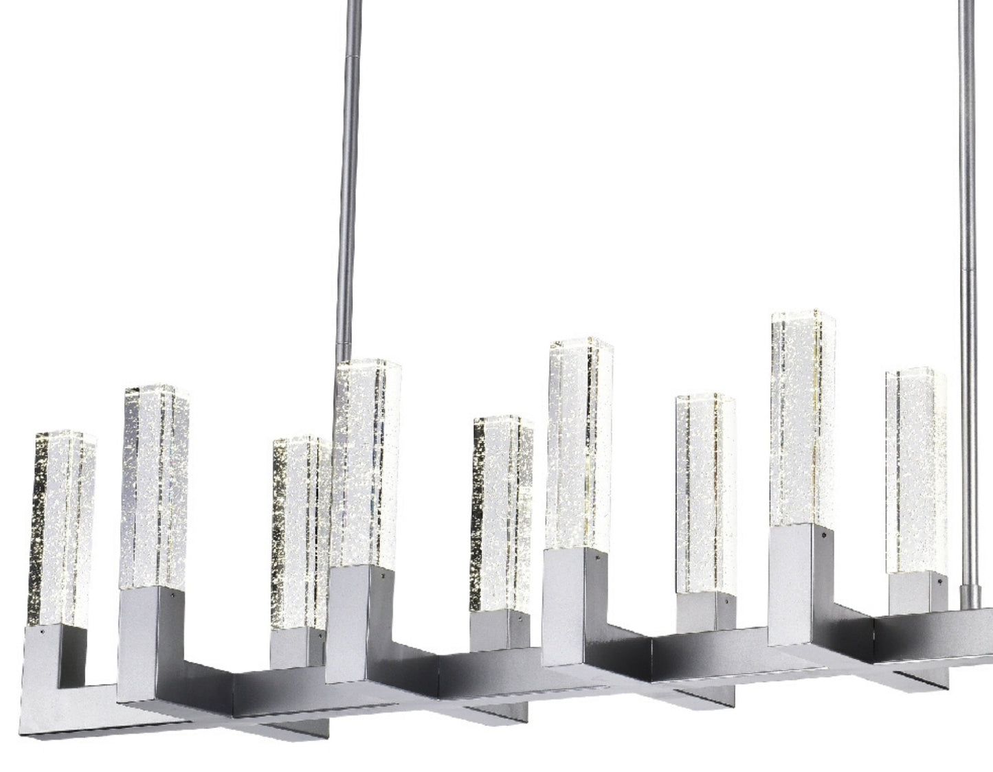 12 Light Rectangular Crystal Dianyi LED Chandelier // Silver - Disselt Designs