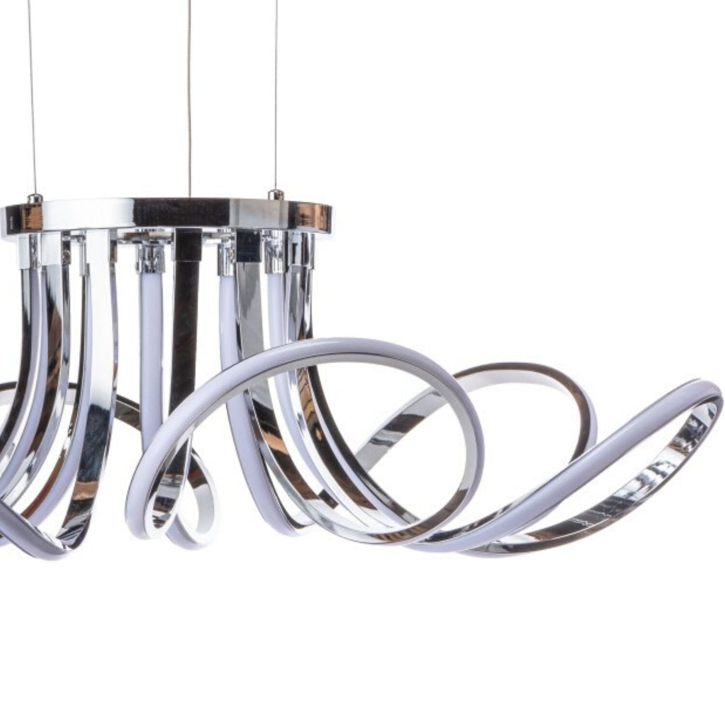6 Petal Flower Dimmable LED Chandelier // Chrome - Disselt Designs