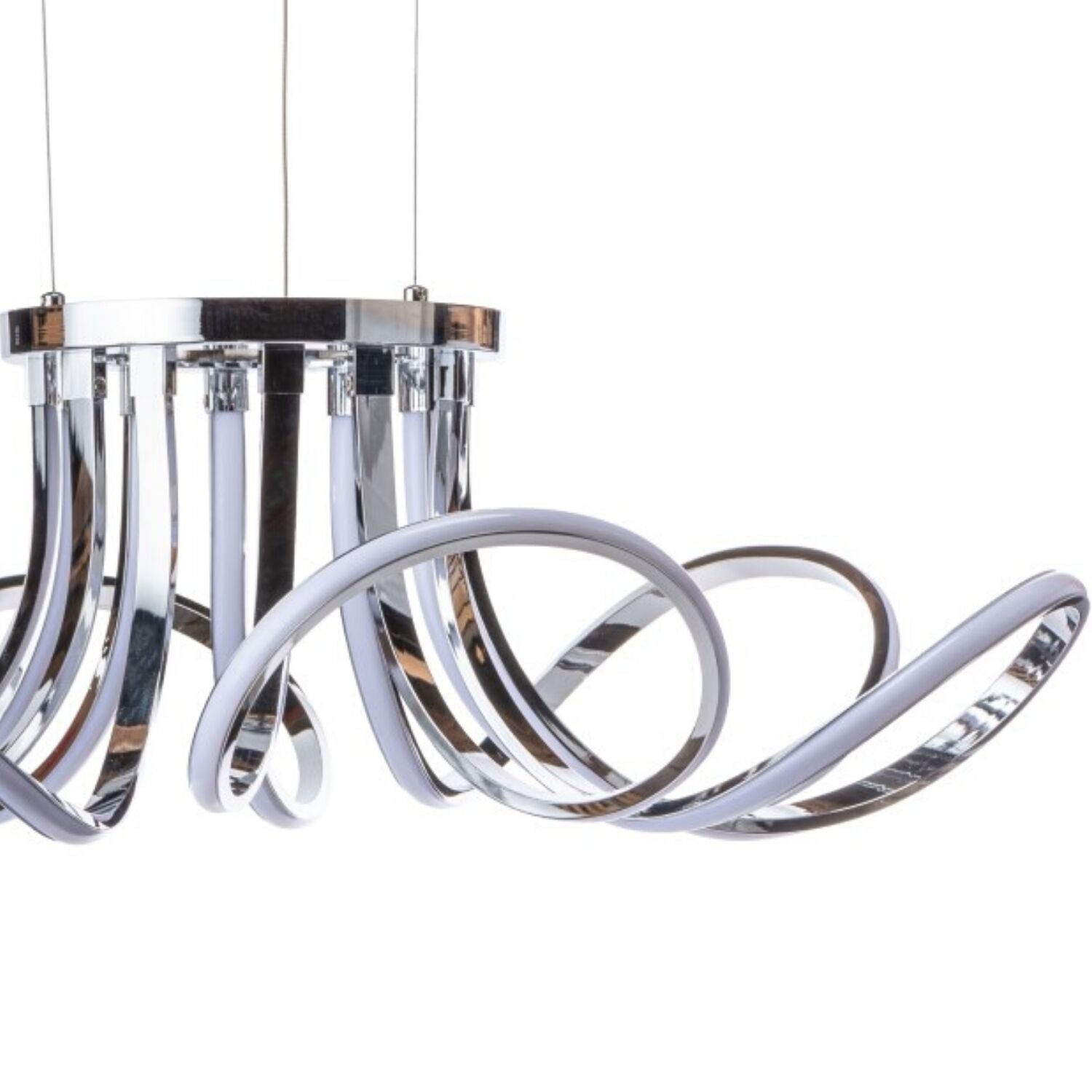 6 Petal Flower Dimmable LED Chandelier // Chrome - Disselt Designs