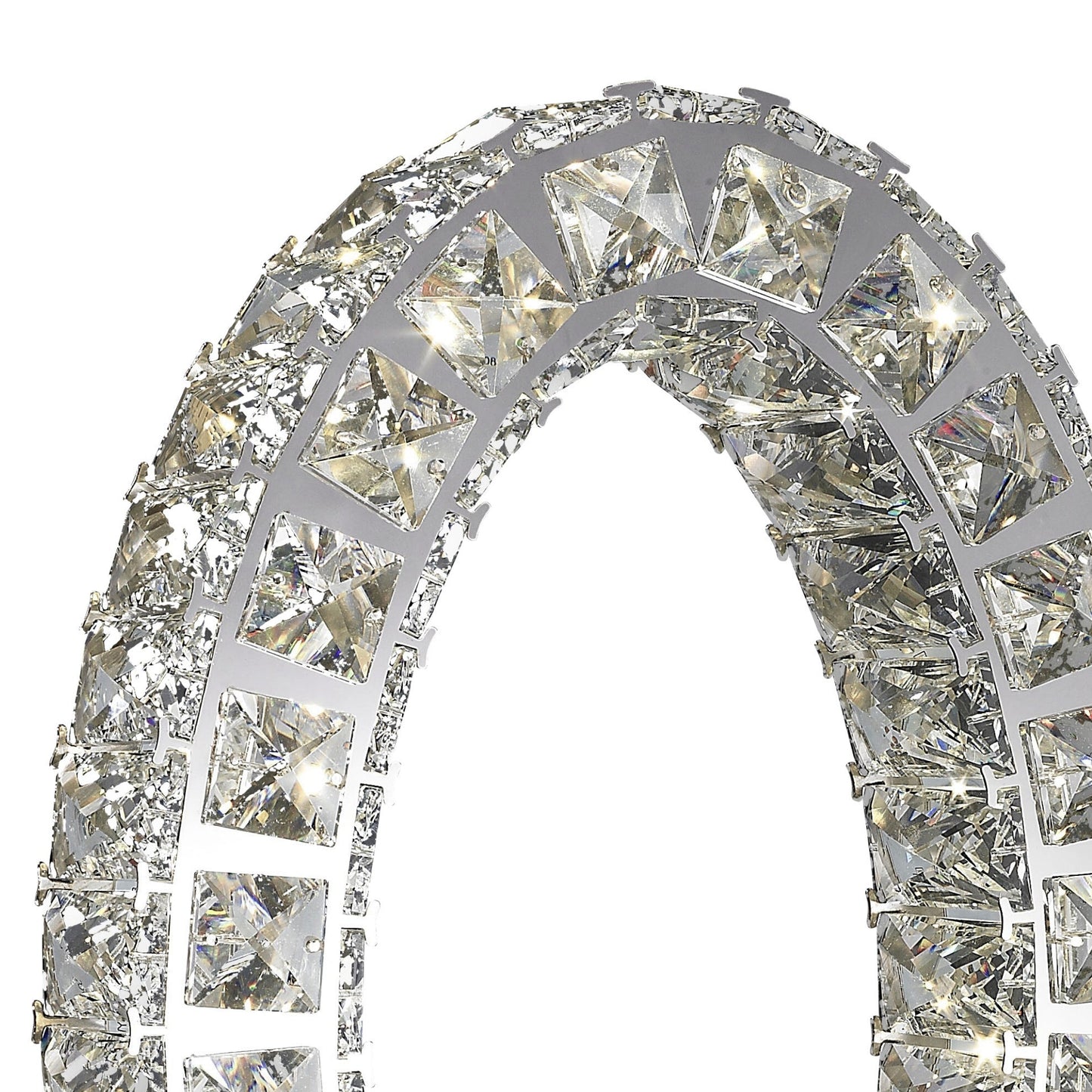 Oval Crystal Extravaganza 17.5" Table Lamp // Chrome - Disselt Designs