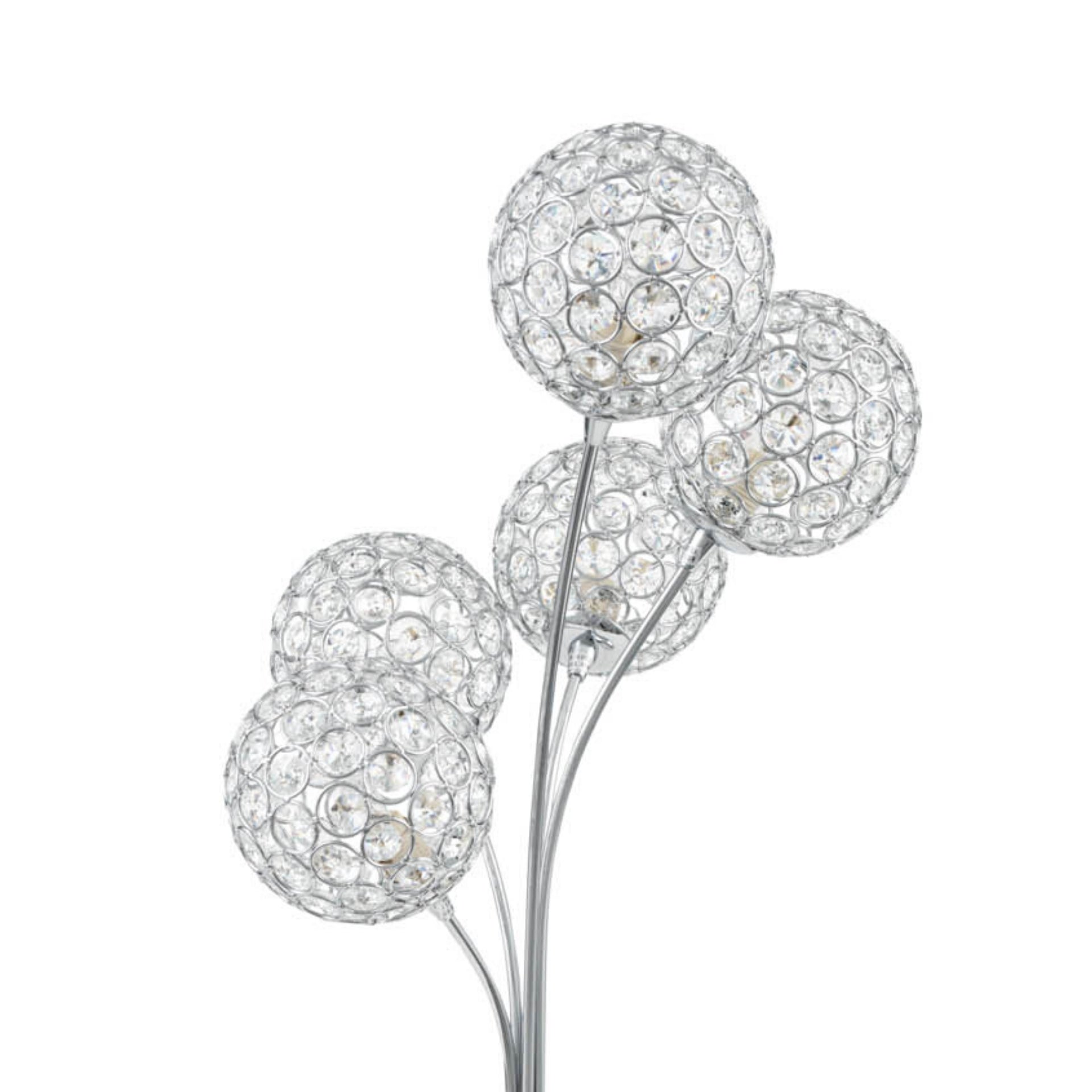 Thailand Crystal Domes Table Lamp // 5 Light - Disselt Designs