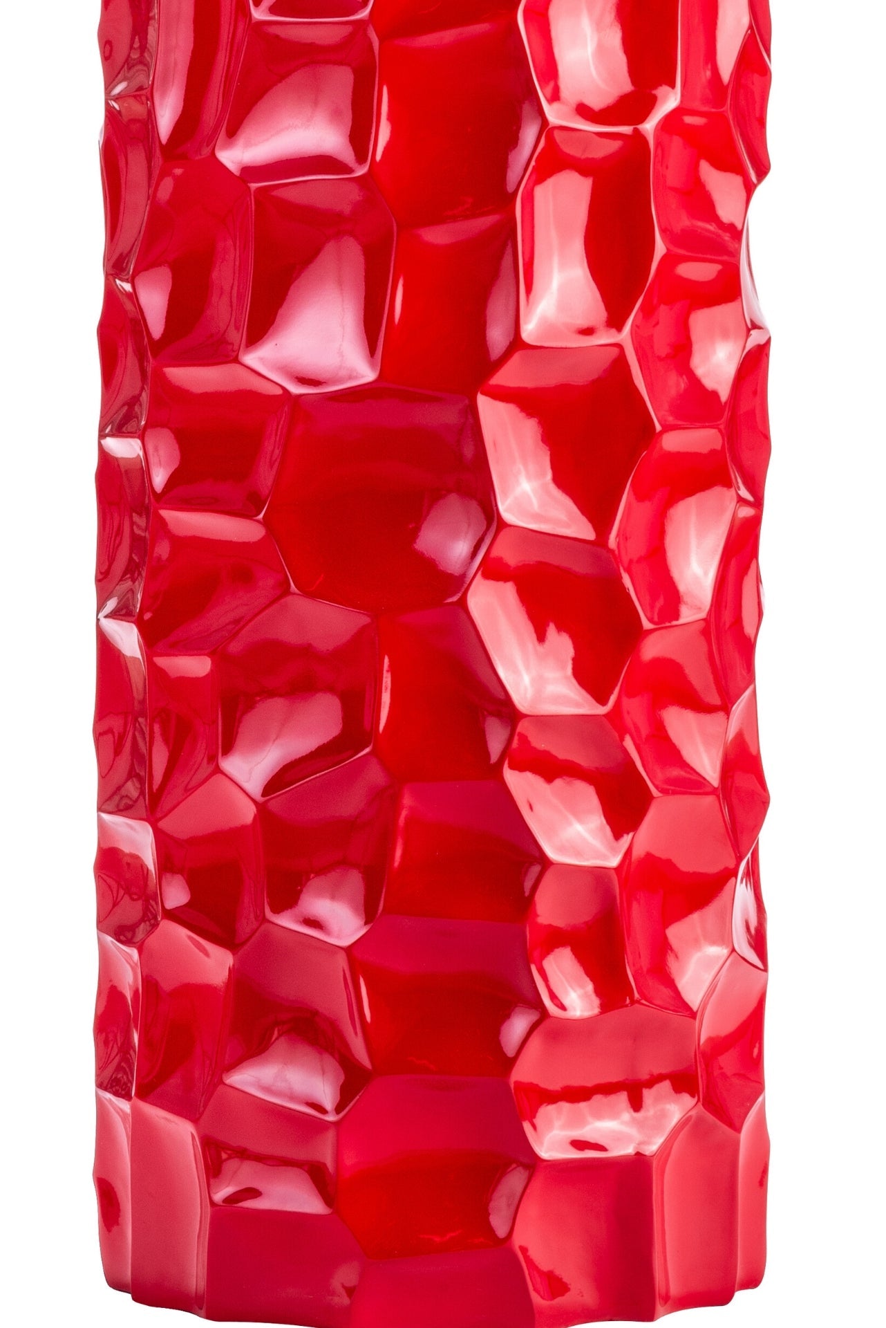 Textured Honeycomb Vase // Red, 36" - Disselt Designs