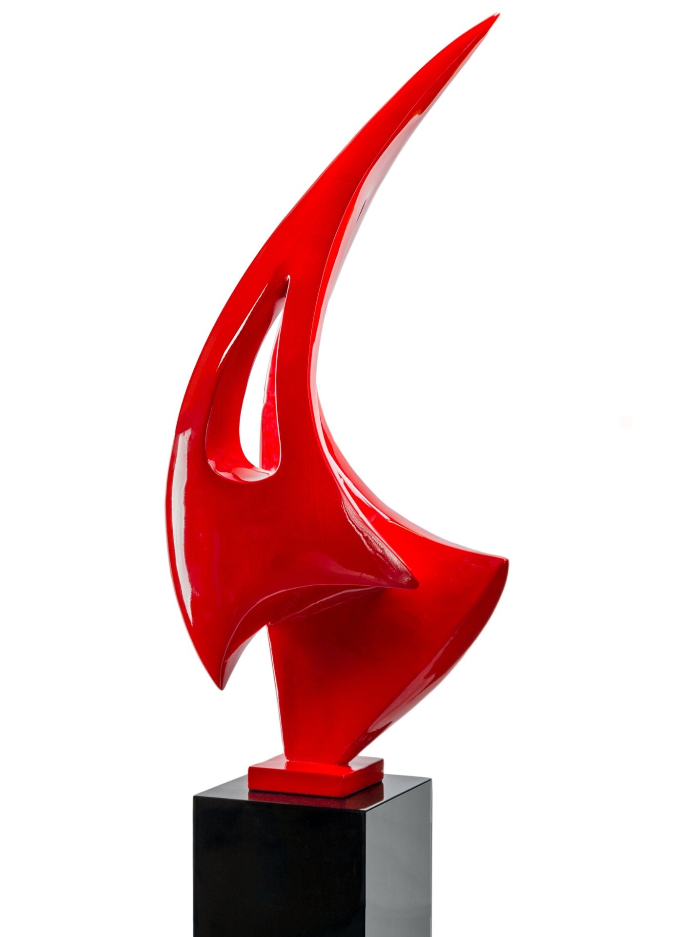 Sail Floor Sculpture // Red with Black Stand - Disselt Designs