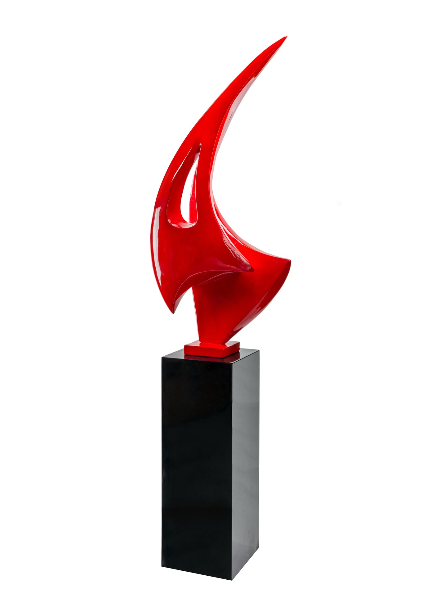 Sail Floor Sculpture // Red with Black Stand - Disselt Designs