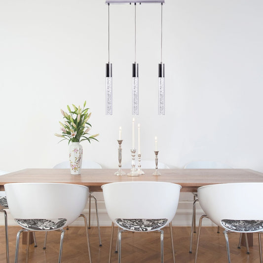 Acrylic Cylinder Chandelier // 3 Light - Disselt Designs