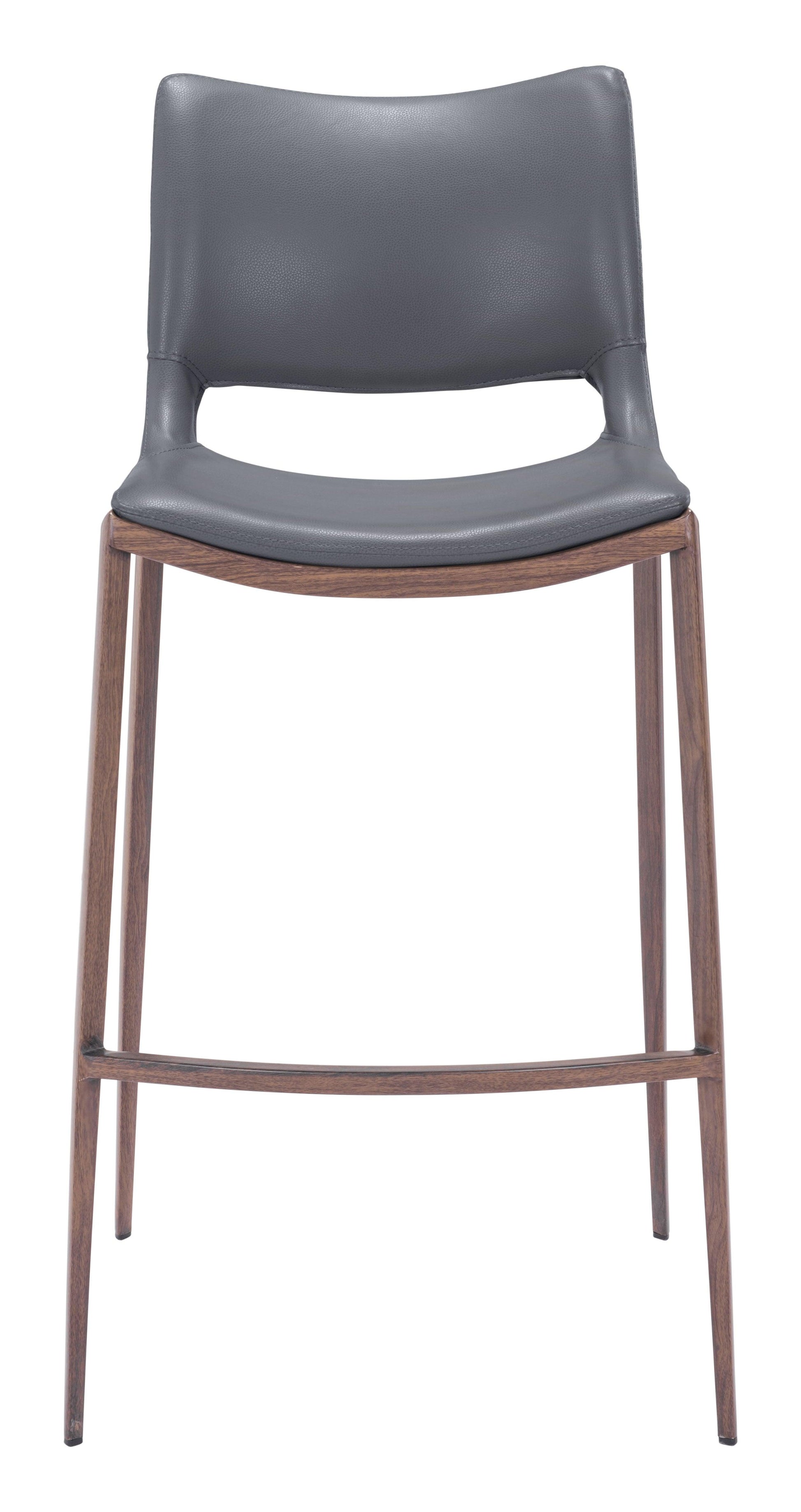 Ace Barstool (Set of 2) Dark Gray & Walnut - Disselt Designs