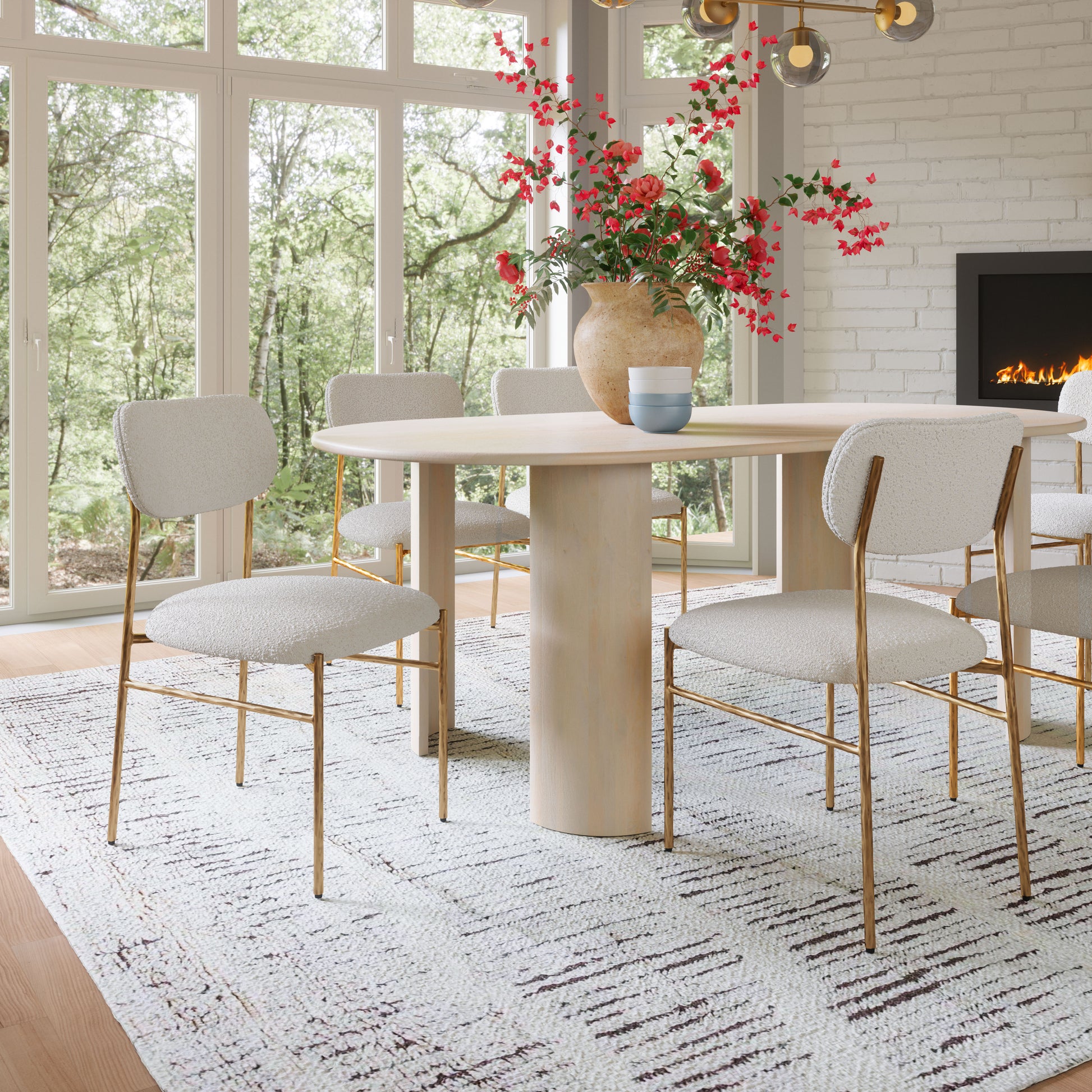 Sydhavnen Dining Chair Cream & Gold - Disselt Designs