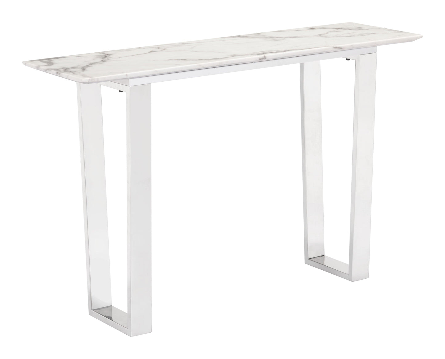 Atlas Console Table White & Silver - Disselt Designs