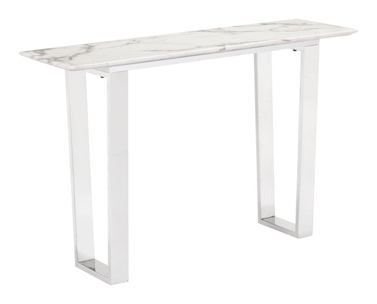 Atlas Console Table White & Silver - Disselt Designs