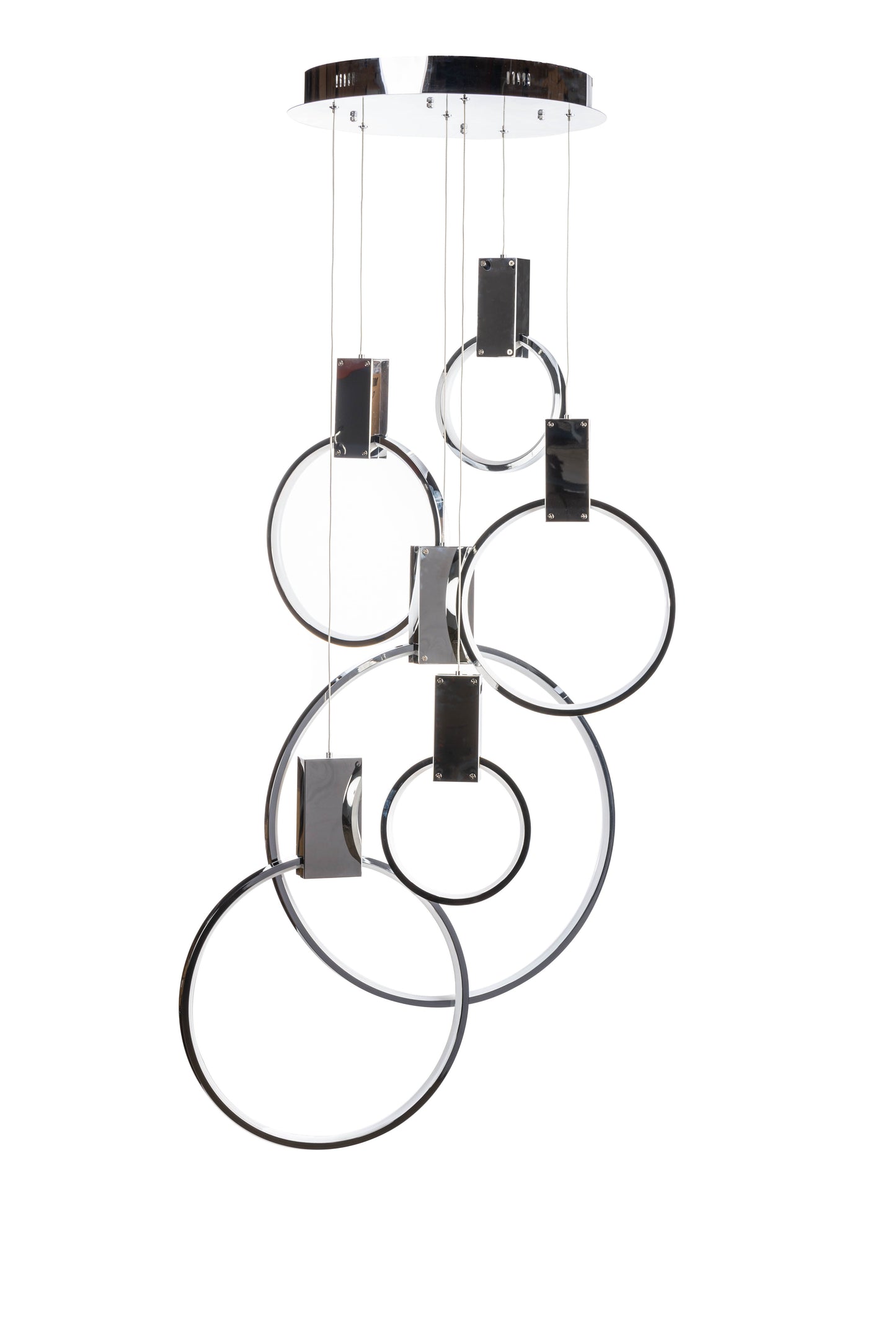 Hong Kong LED Circular Chandelier // Chrome - Disselt Designs