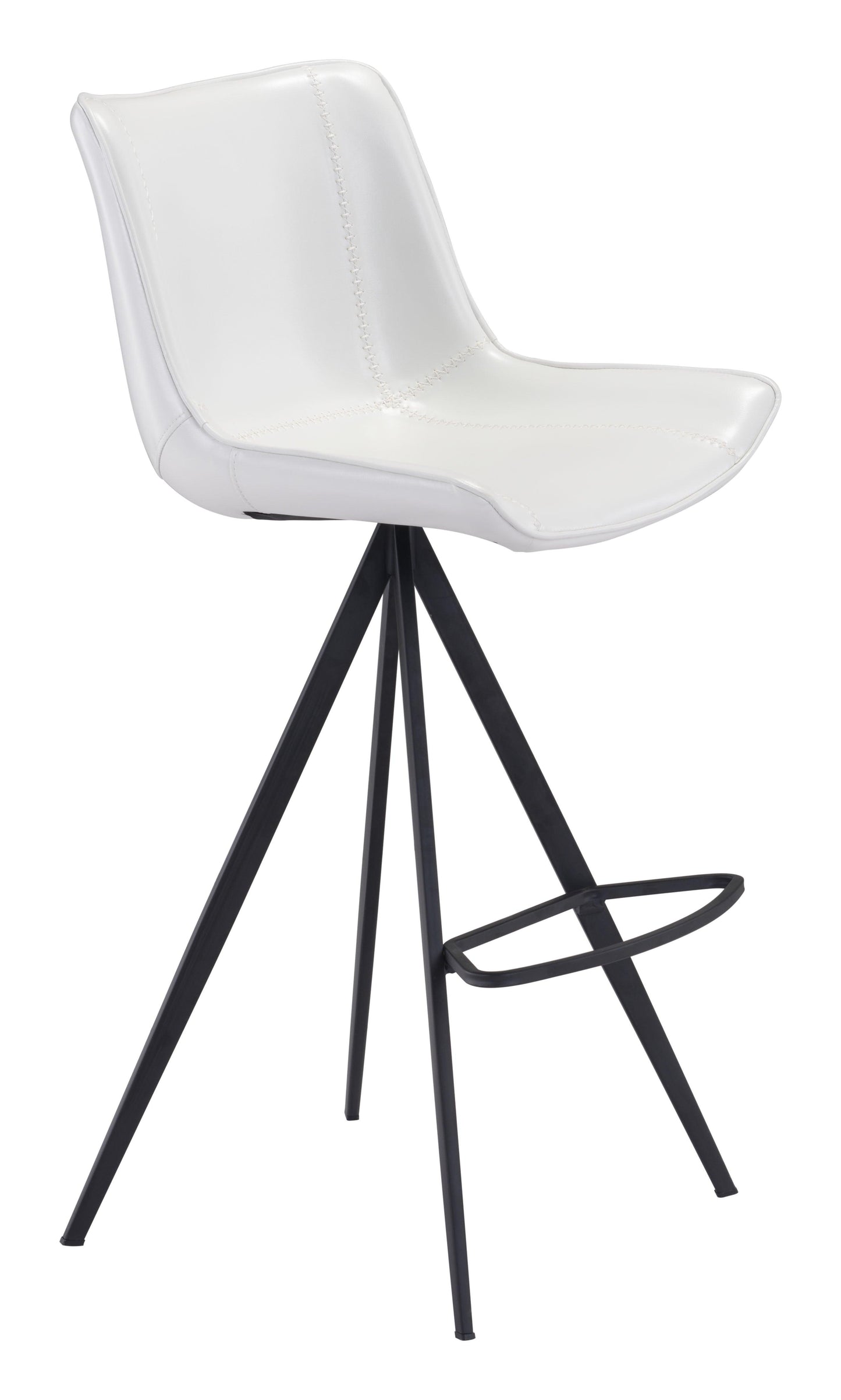Aki Barstool (Set of 2) White & Black - Disselt Designs