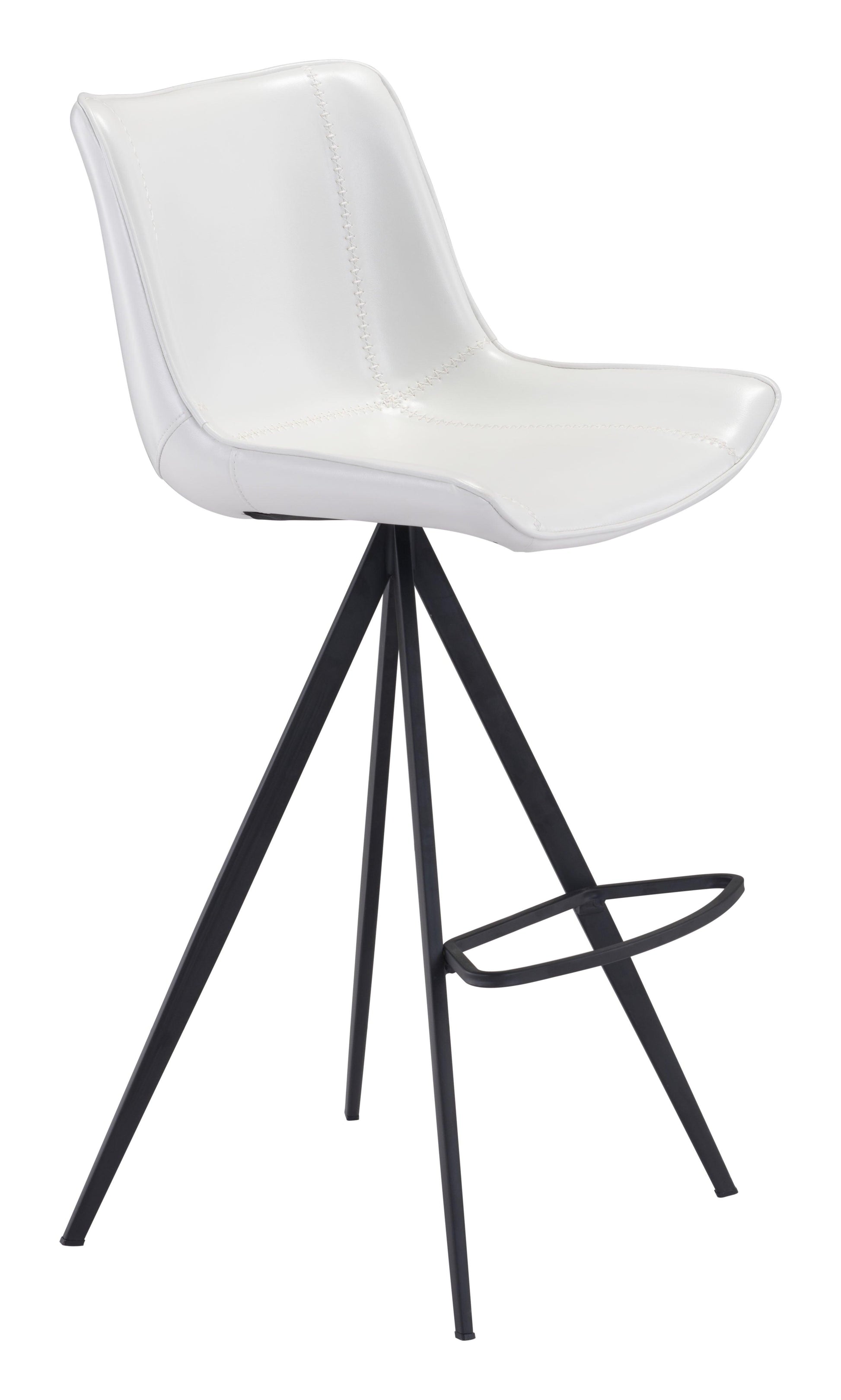 Aki Barstool (Set of 2) White & Black - Disselt Designs