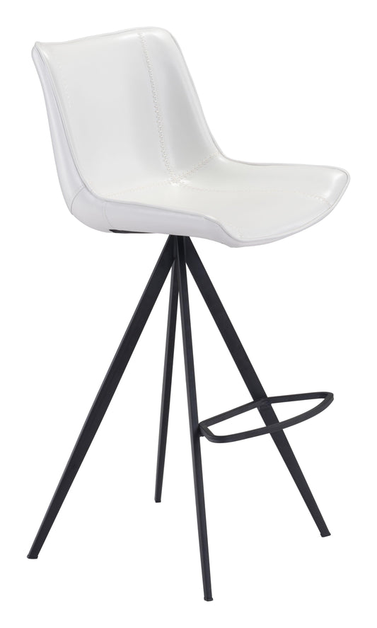 Aki Barstool (Set of 2) White & Black - Disselt Designs