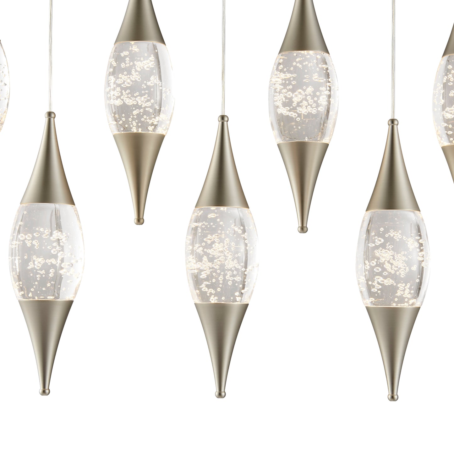 Shinny Teardrops Rectangular Chandelier // Matte Nickel - Disselt Designs
